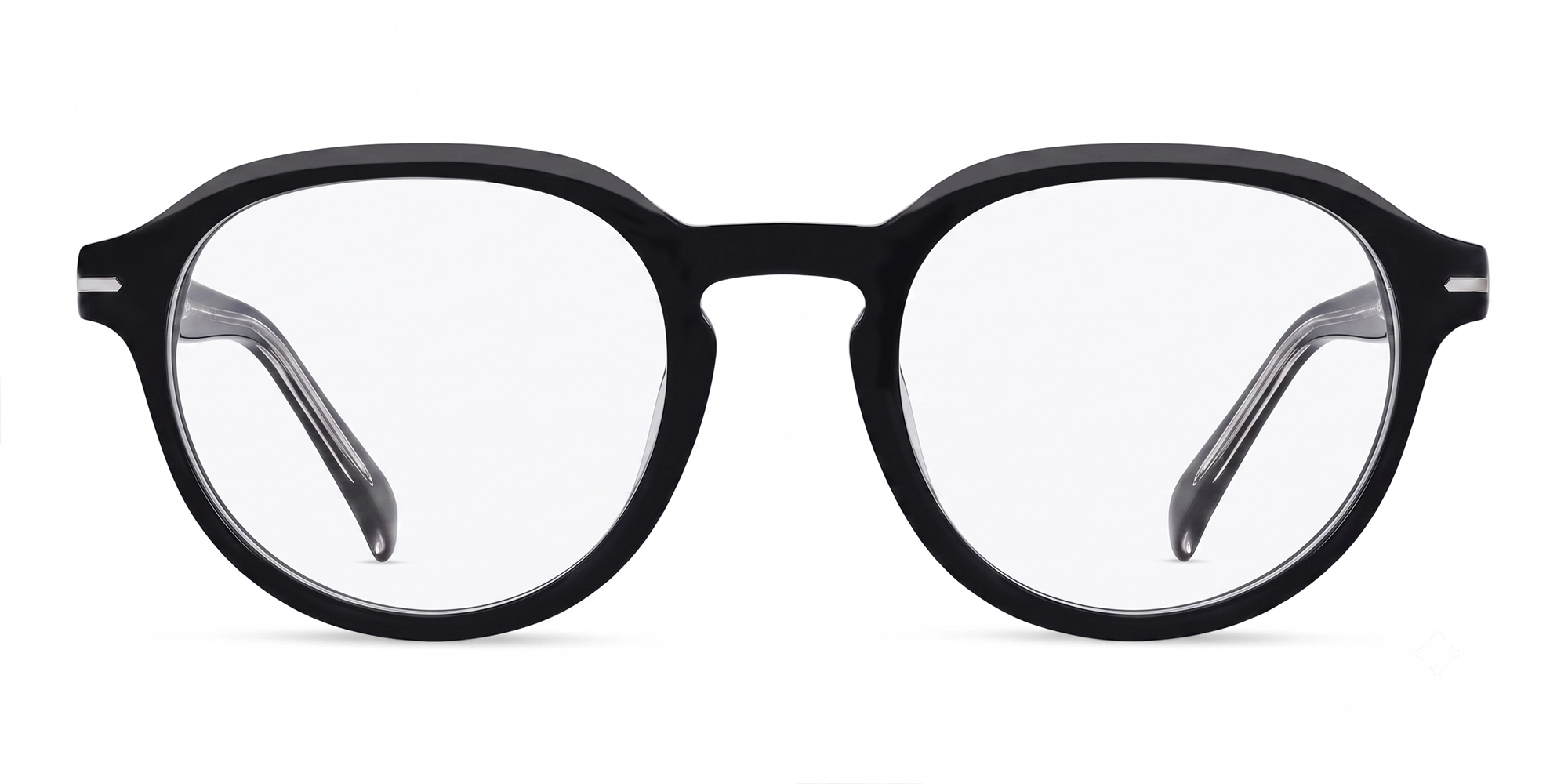 Black & Green Oval Keyhole Bridge Glasses-1