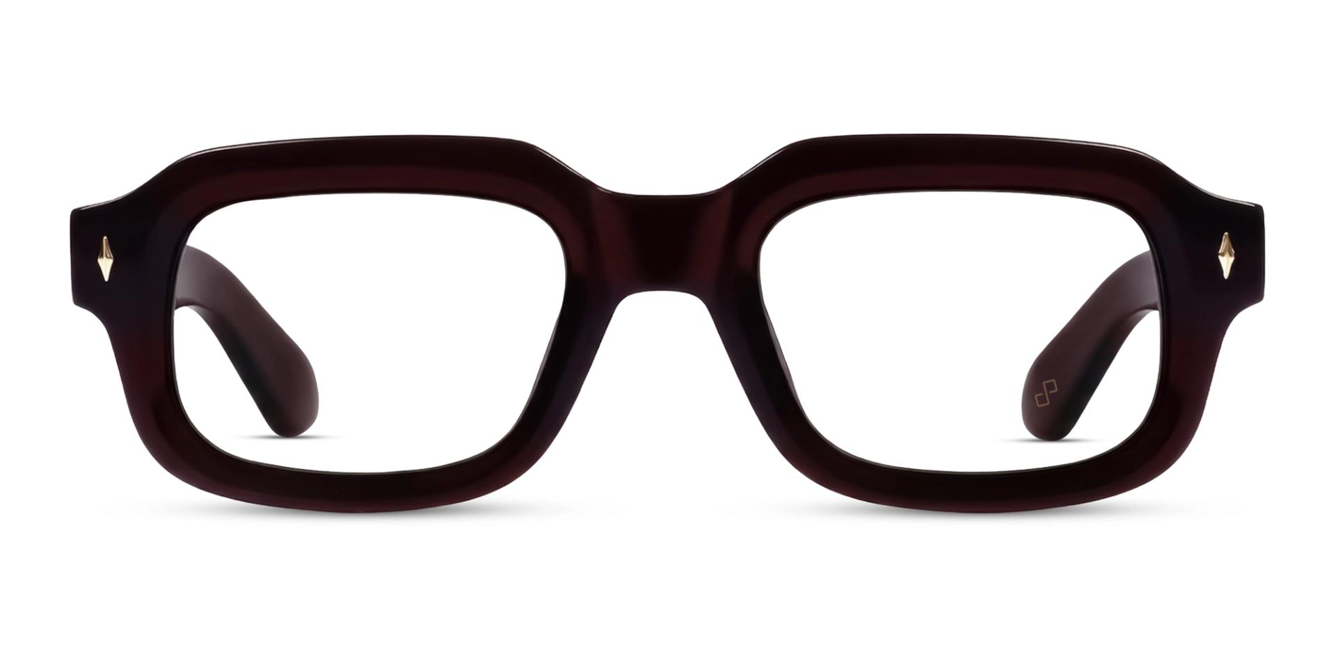 Dark Maroon Elegant Fullrim Rectangular Glasses-1