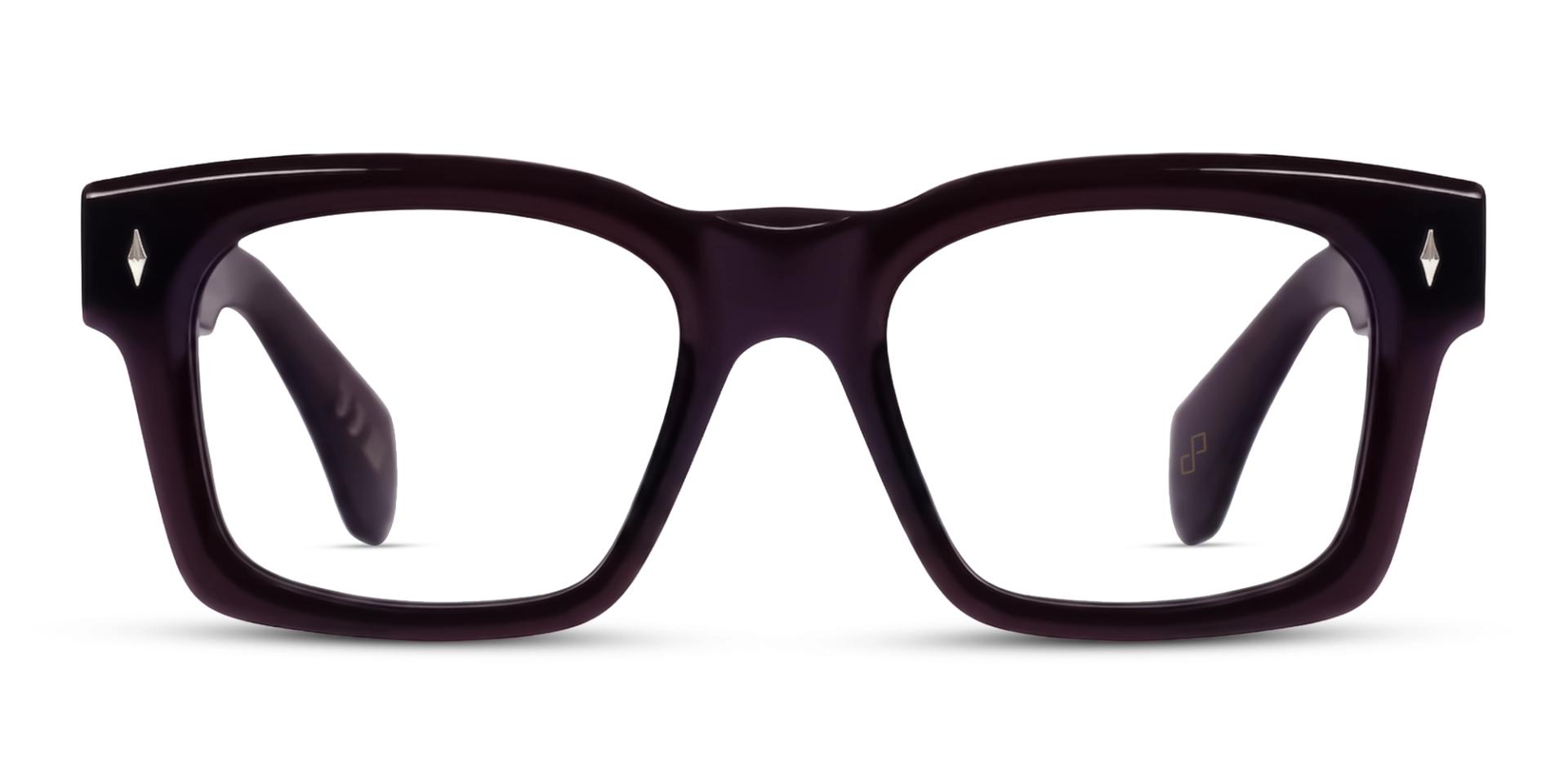Dark Maroon Square Full-Rim Acetate Glasses-1