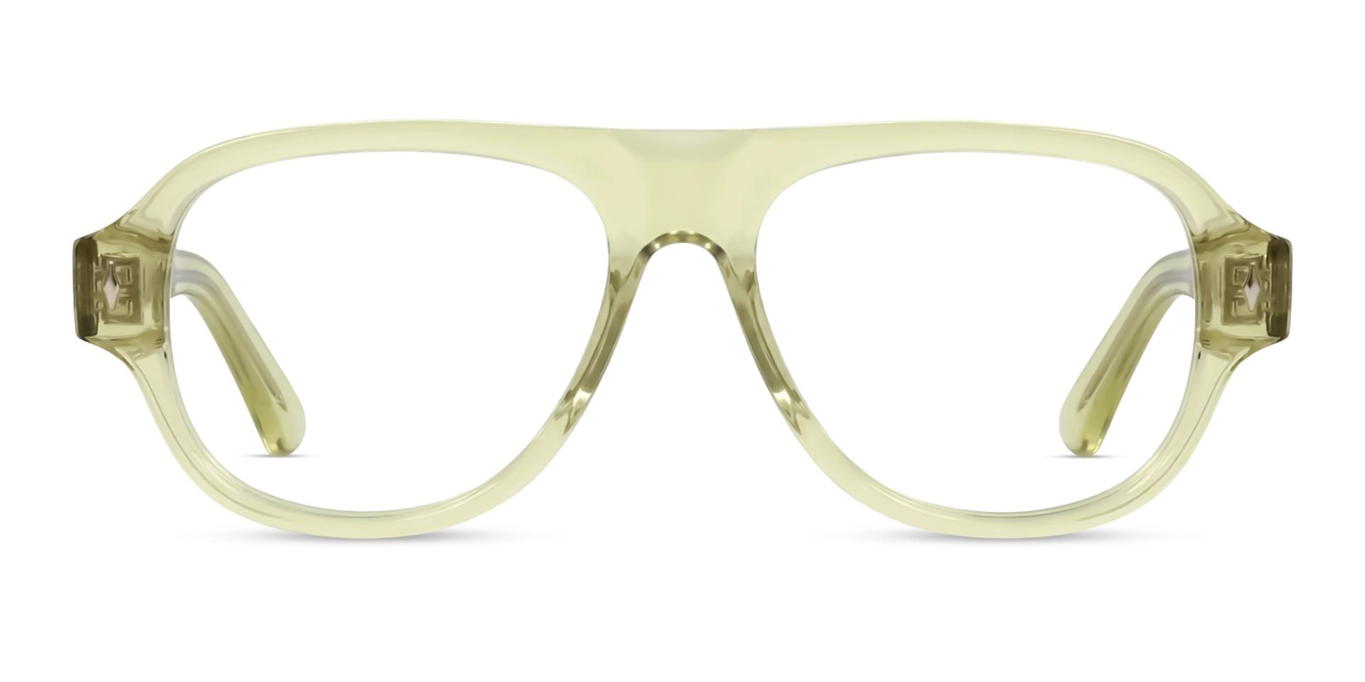 Crystal Gin Green Flat-Top Pilot Glasses-1
