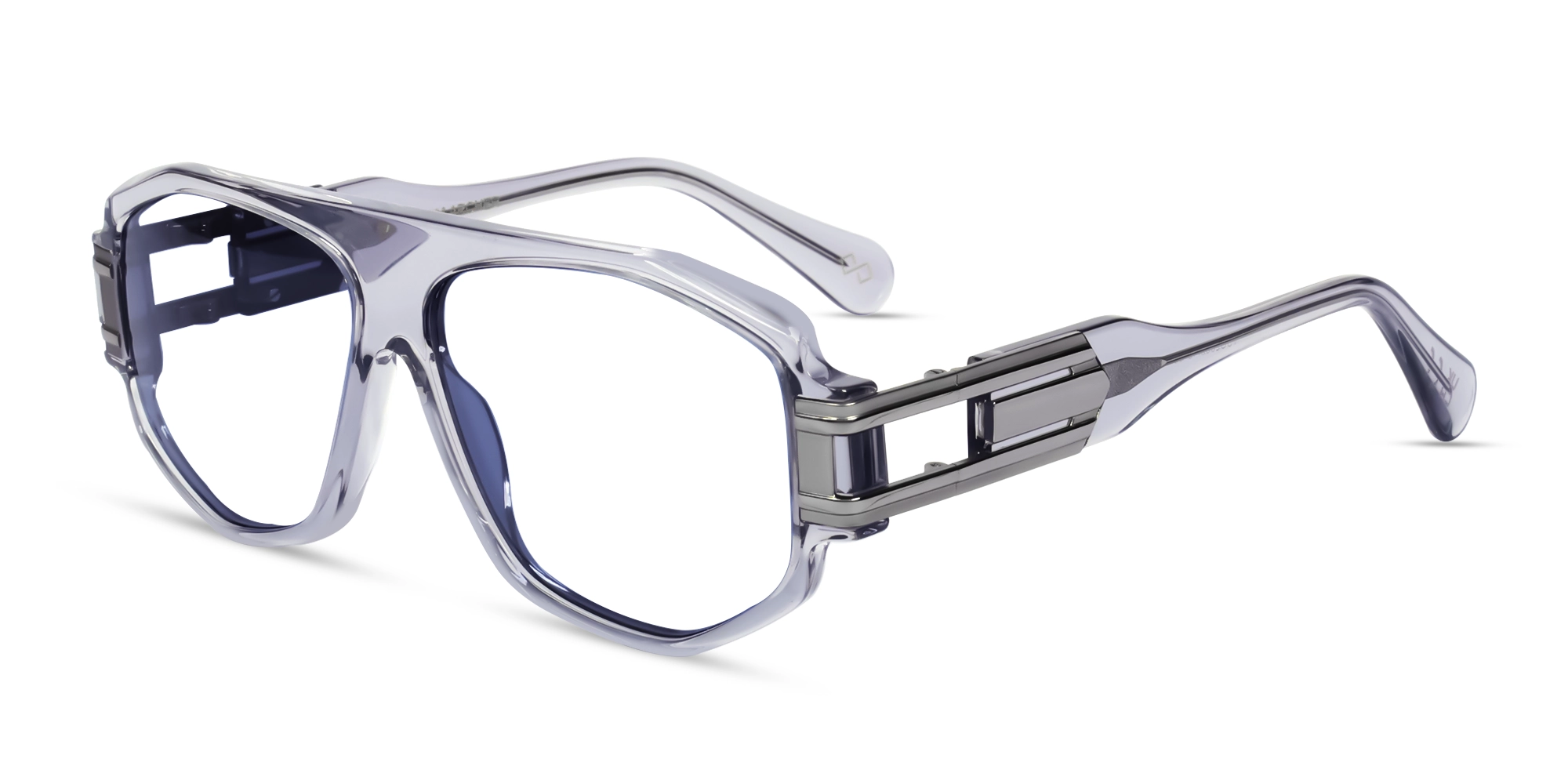 Crystal Grey Flat Top Geometric Glasses-3 Crystal Grey Flat Top Geometric Glasses-3