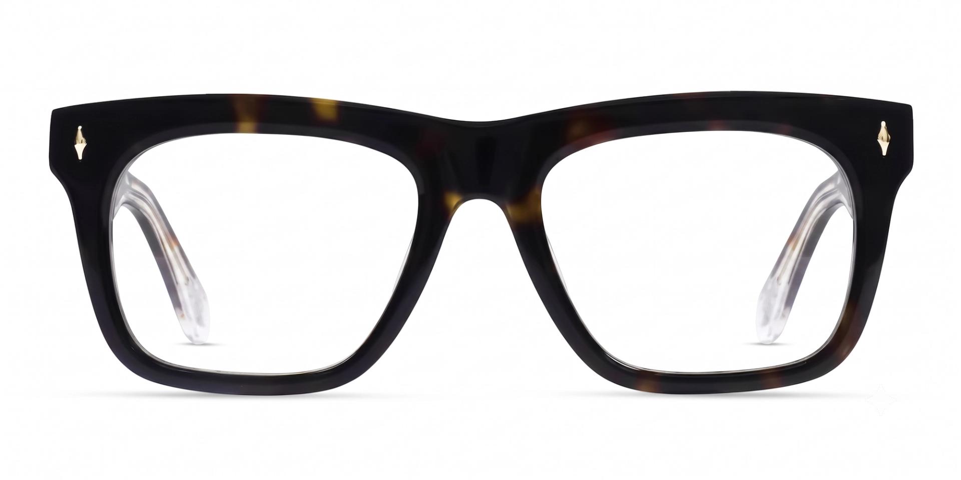 Dark Tortoise Square Full-Rim Acetate Glasses-1