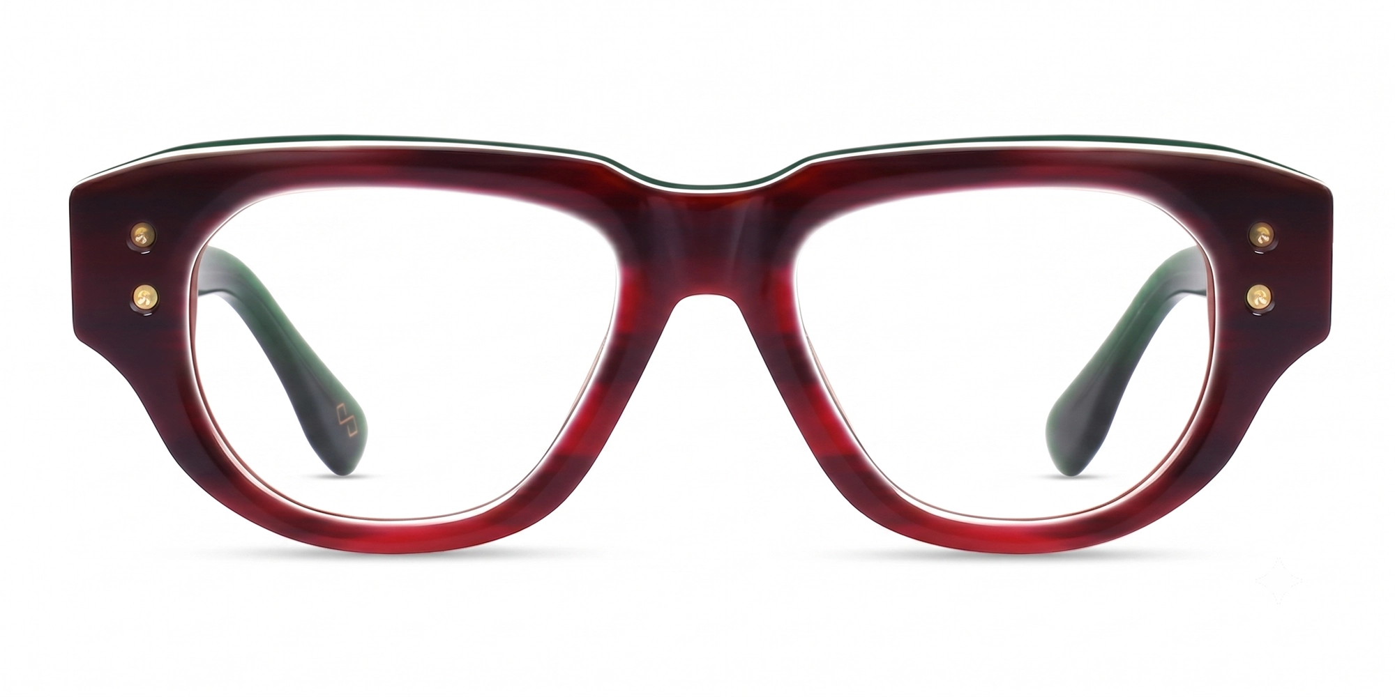 Bright Red Funky Geometric Fullrim Glasses-1