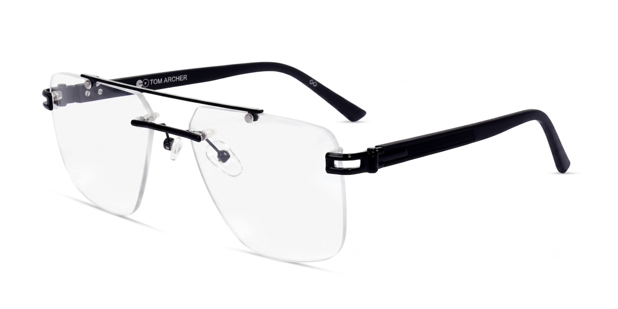 Black Rimless Square Geometric Glasses-3 Black Rimless Square Geometric Glasses-3