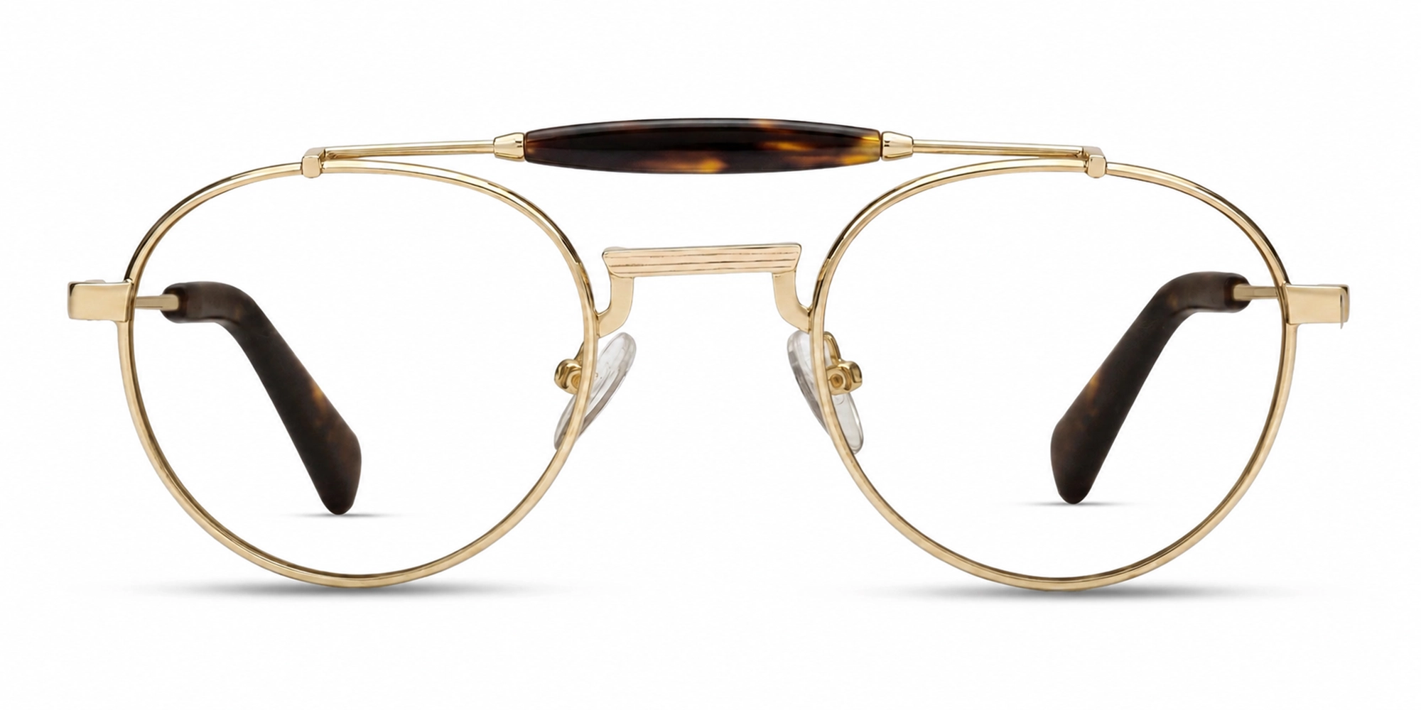 Gold Round Pilot Double Bridge Glasses-1 Gold Round Pilot Double Bridge Glasses-1