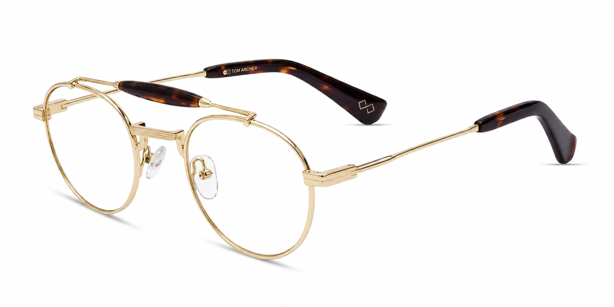 Gold Round Pilot Double Bridge Glasses-3 Gold Round Pilot Double Bridge Glasses-3