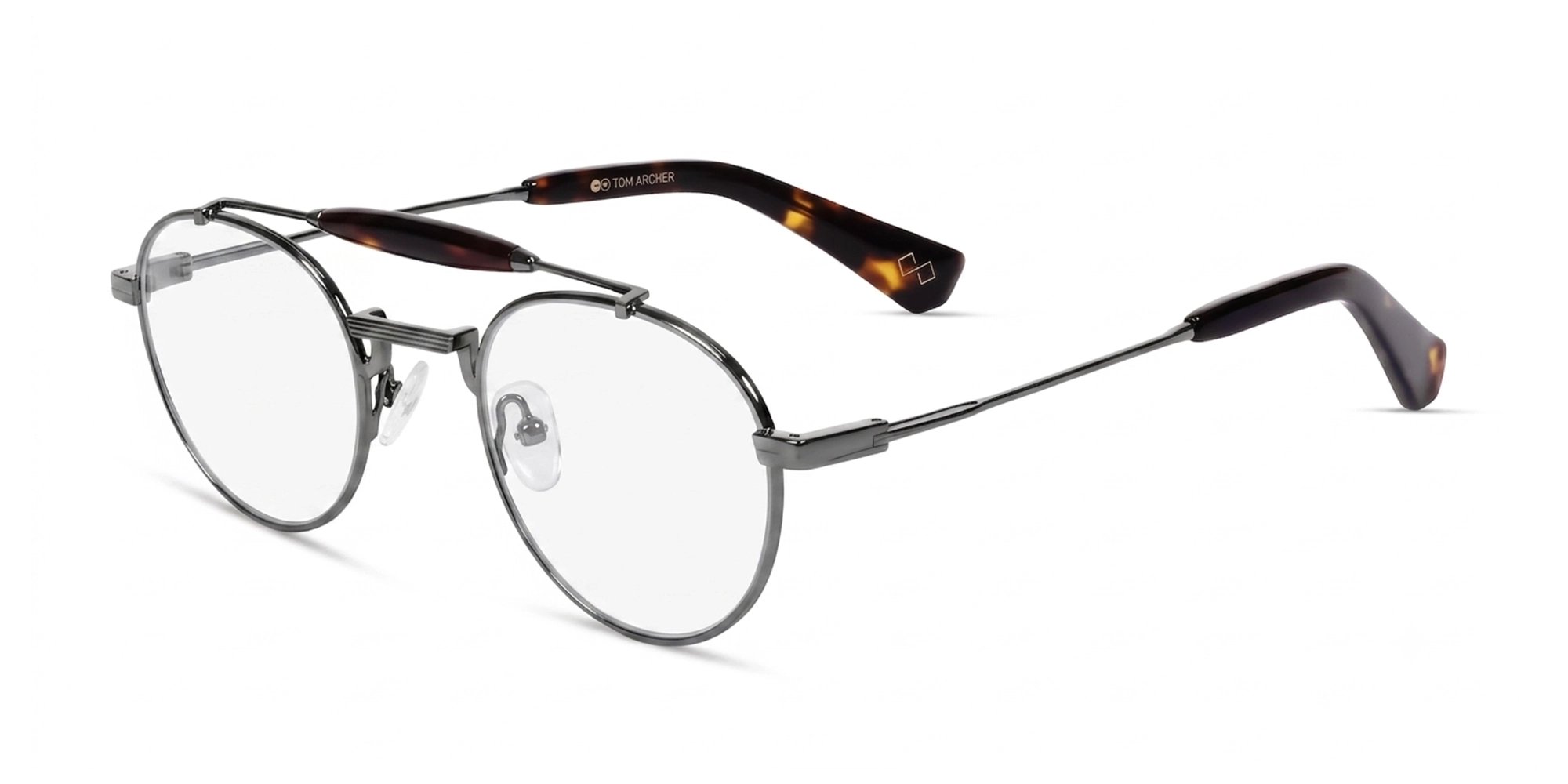 Gunmetal Round Pilot Double Bridge Glasses-3 Gunmetal Round Pilot Double Bridge Glasses-3