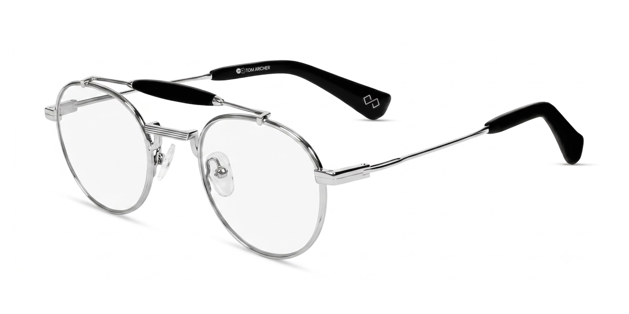 Silver Round Pilot Double Bridge Glasses-3 Silver Round Pilot Double Bridge Glasses-3