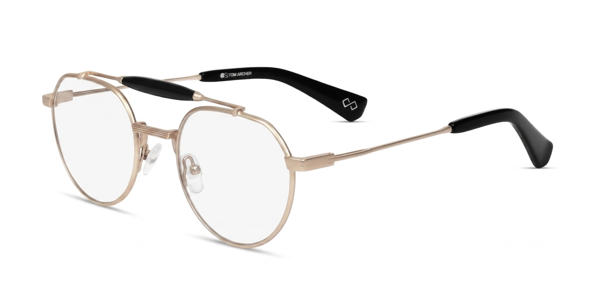 Matte Gold Metal Round Pilot Double Bridge Glasses-3 Matte Gold Metal Round Pilot Double Bridge Glasses-3