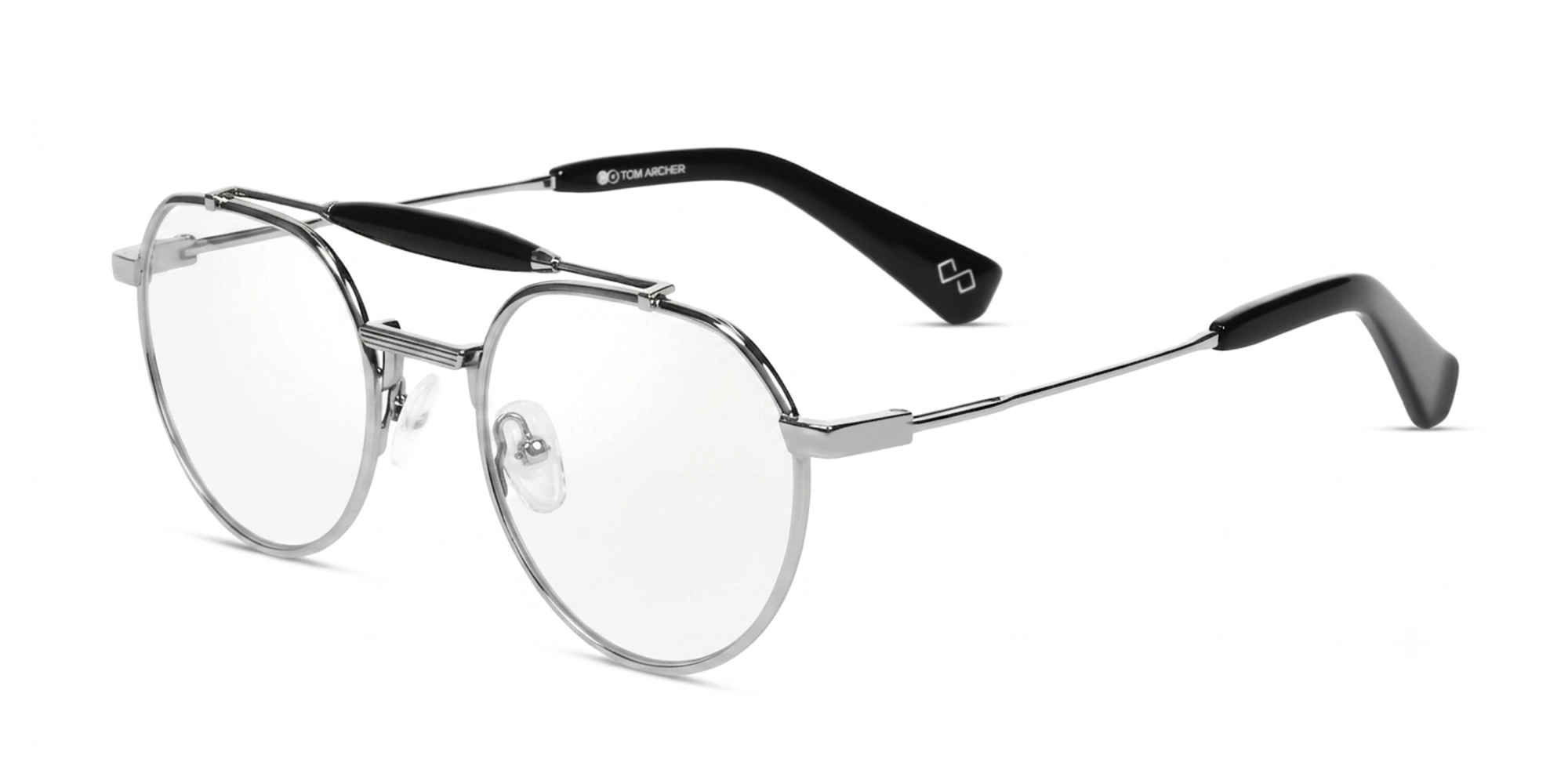 Silver Metal Round Pilot Double Bridge Glasses-3 Silver Metal Round Pilot Double Bridge Glasses-3