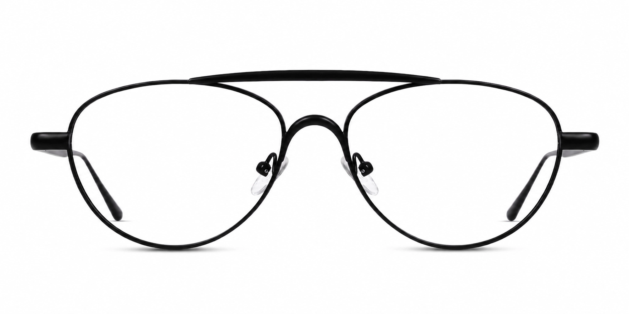 Black Matte Round Pilot Keyhole Bridge Glasses-1 Black Matte Round Pilot Keyhole Bridge Glasses-1