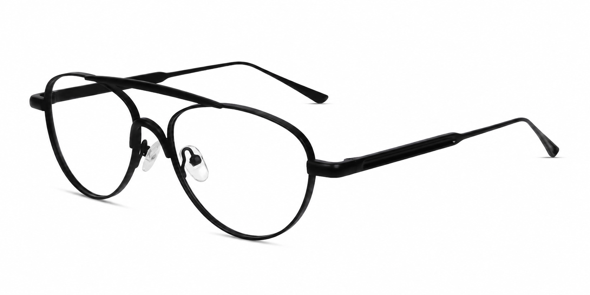 Black Matte Round Pilot Keyhole Bridge Glasses-3 Black Matte Round Pilot Keyhole Bridge Glasses-3