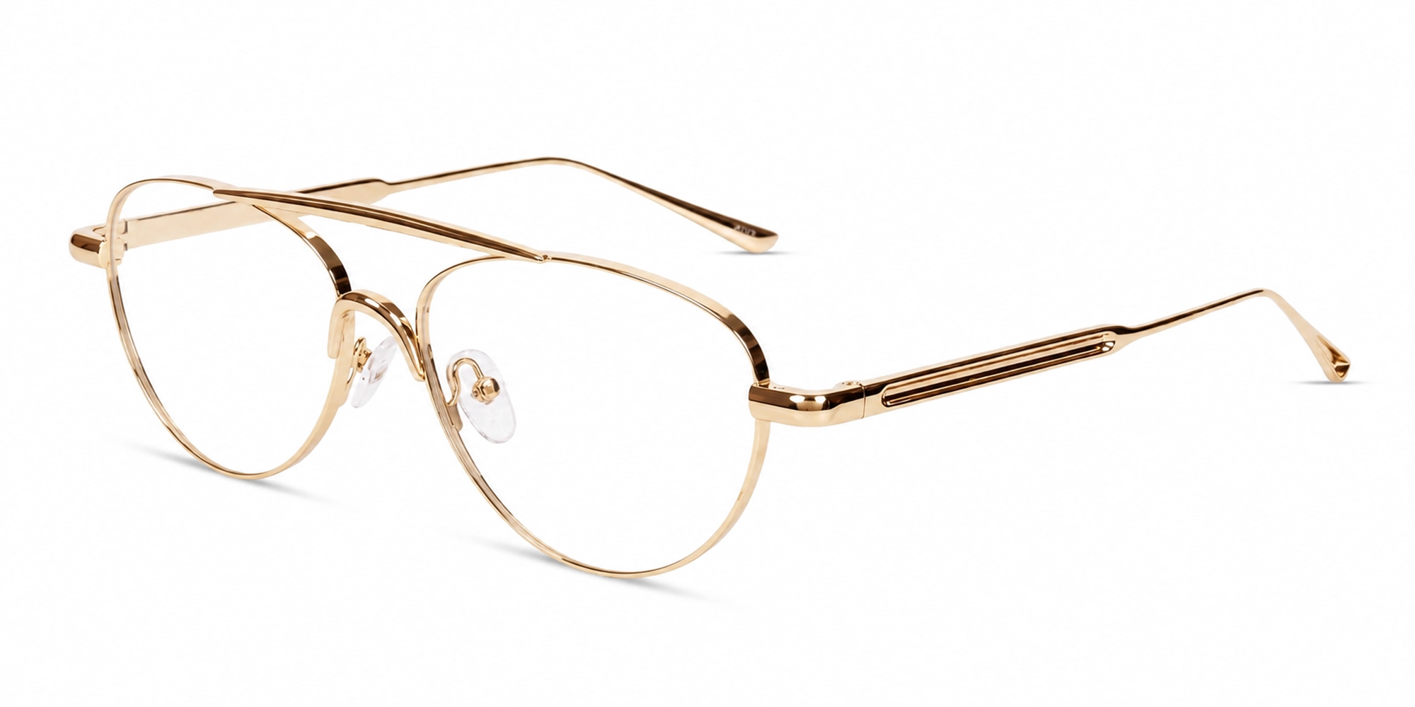 Gold Oval Pilot Glasses With Nose Pad-3