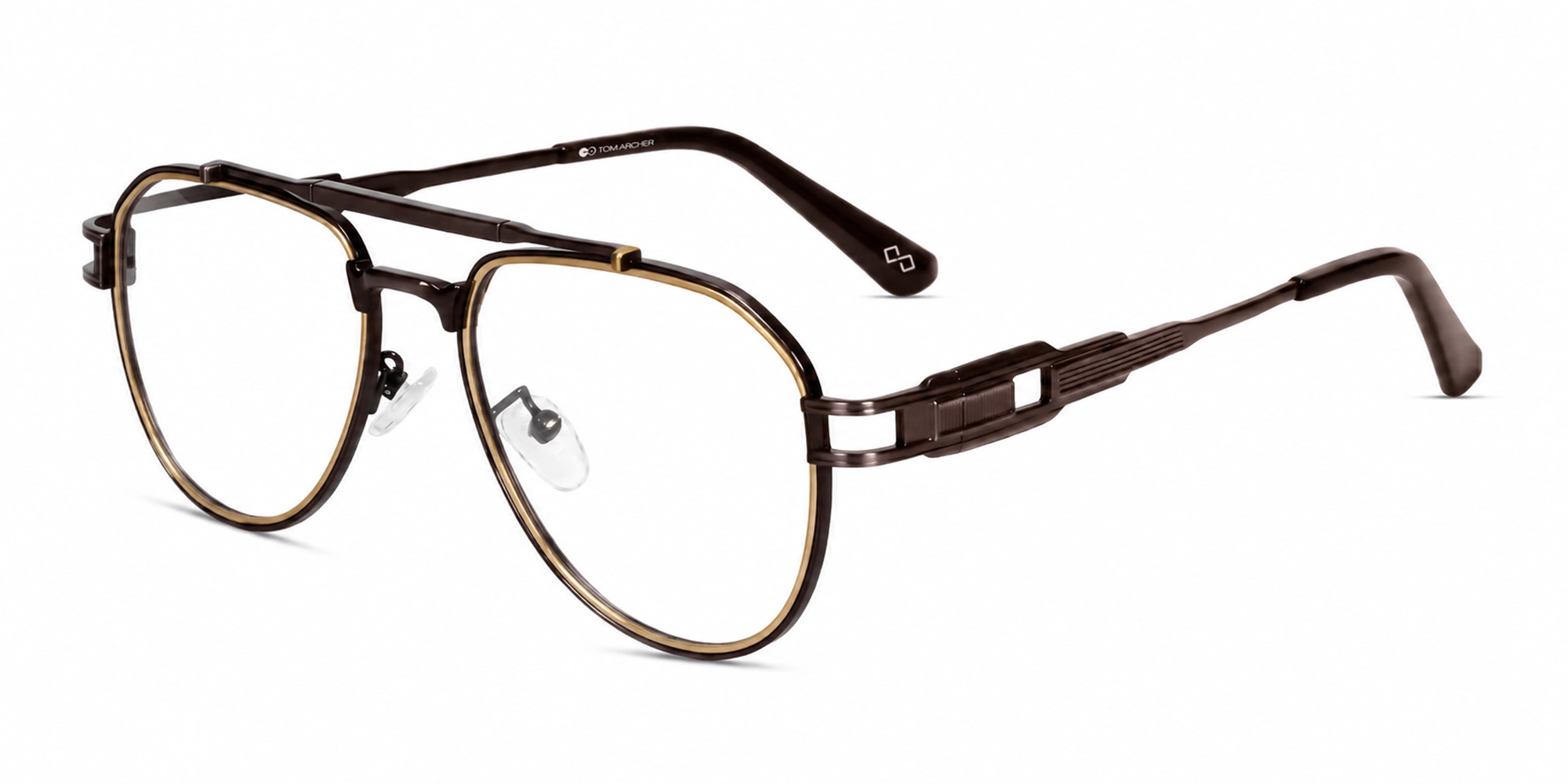 Polished Brown Pilot Glasses With Nose Pad-3