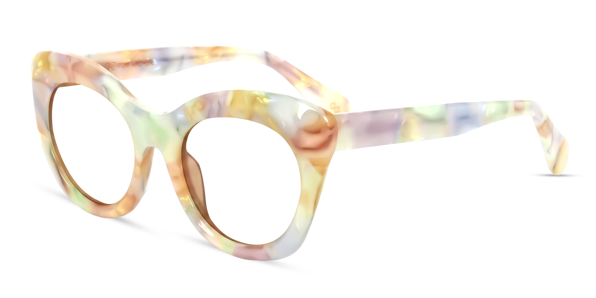 Pearl White Marble Butterfly Glasses-3 Pearl White Marble Butterfly Glasses-3
