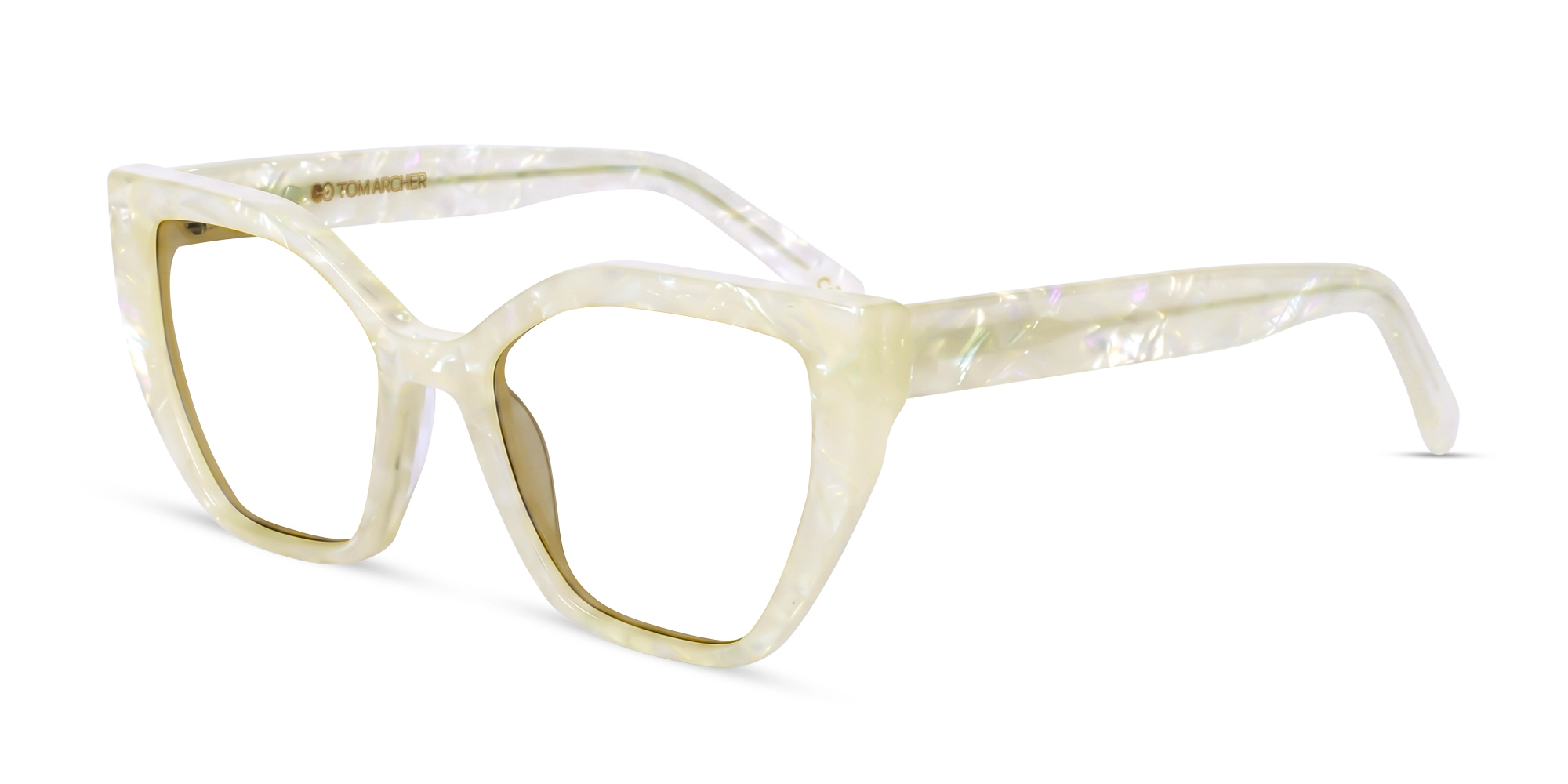 Pearl White Marble Cat eye Glasses-3 Pearl White Marble Cat eye Glasses-3
