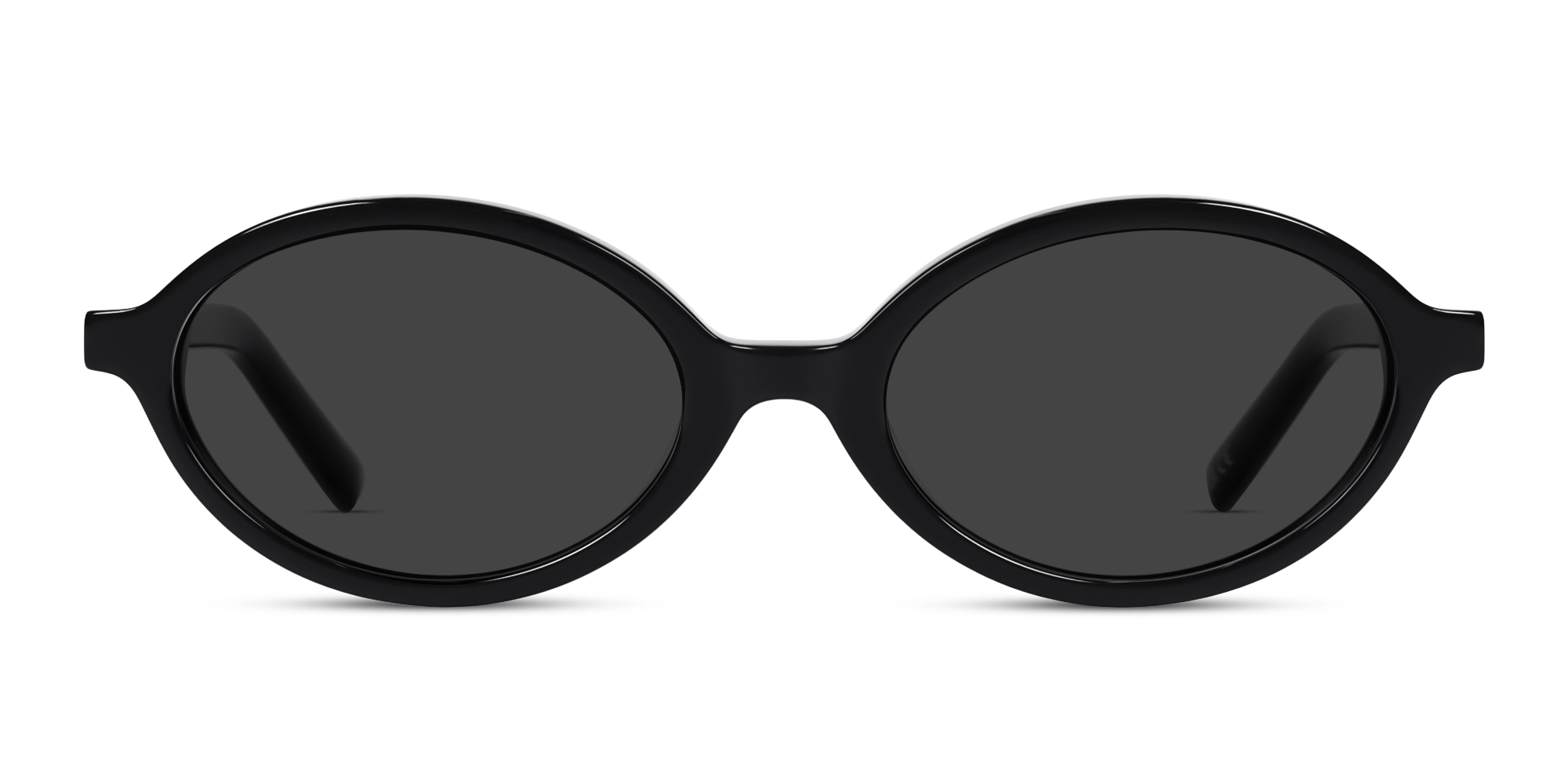 Oval Black Frame With Dark Grey Tint Sunglasses-1 Oval Black Frame With Dark Grey Tint Sunglasses-1