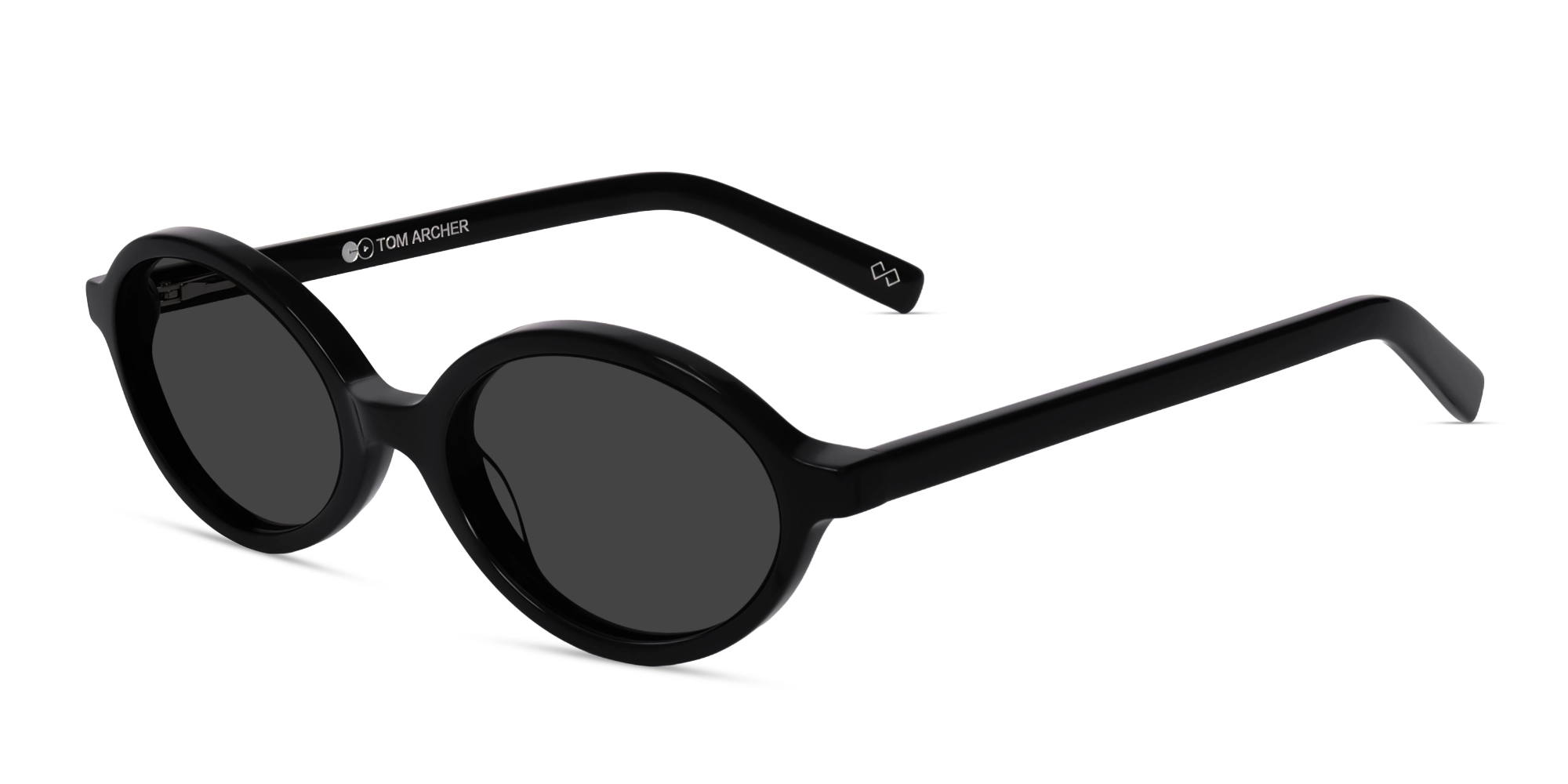 Oval Black Frame With Dark Grey Tint Sunglasses-3 Oval Black Frame With Dark Grey Tint Sunglasses-3