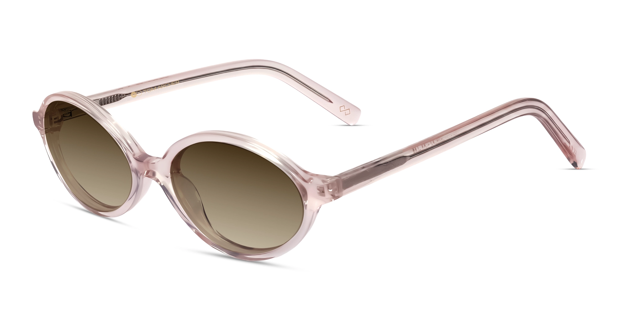 Large Crystal Peach Retro Oval Sunglasses-3 Large Crystal Peach Retro Oval Sunglasses-3