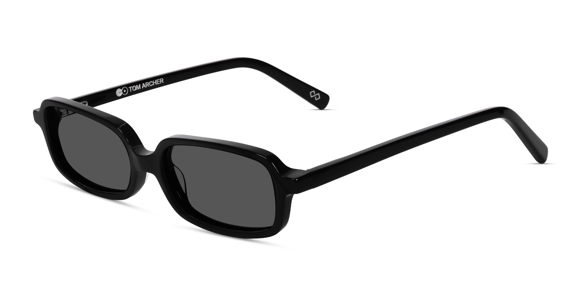 Black Rectangular Frame With Grey Tint Sunglasses-3 Black Rectangular Frame With Grey Tint Sunglasses-3