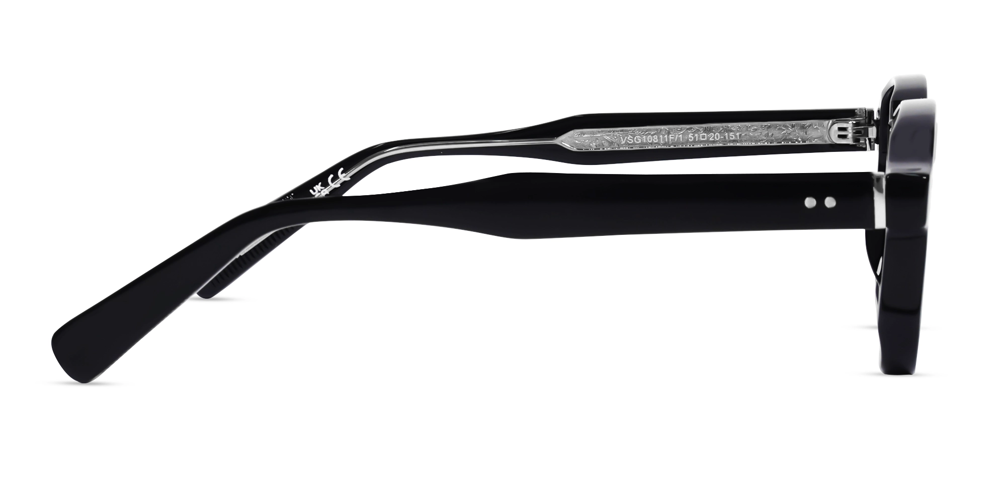 Round Black Keyhole Frame With Grey Tint Sunglasses-4