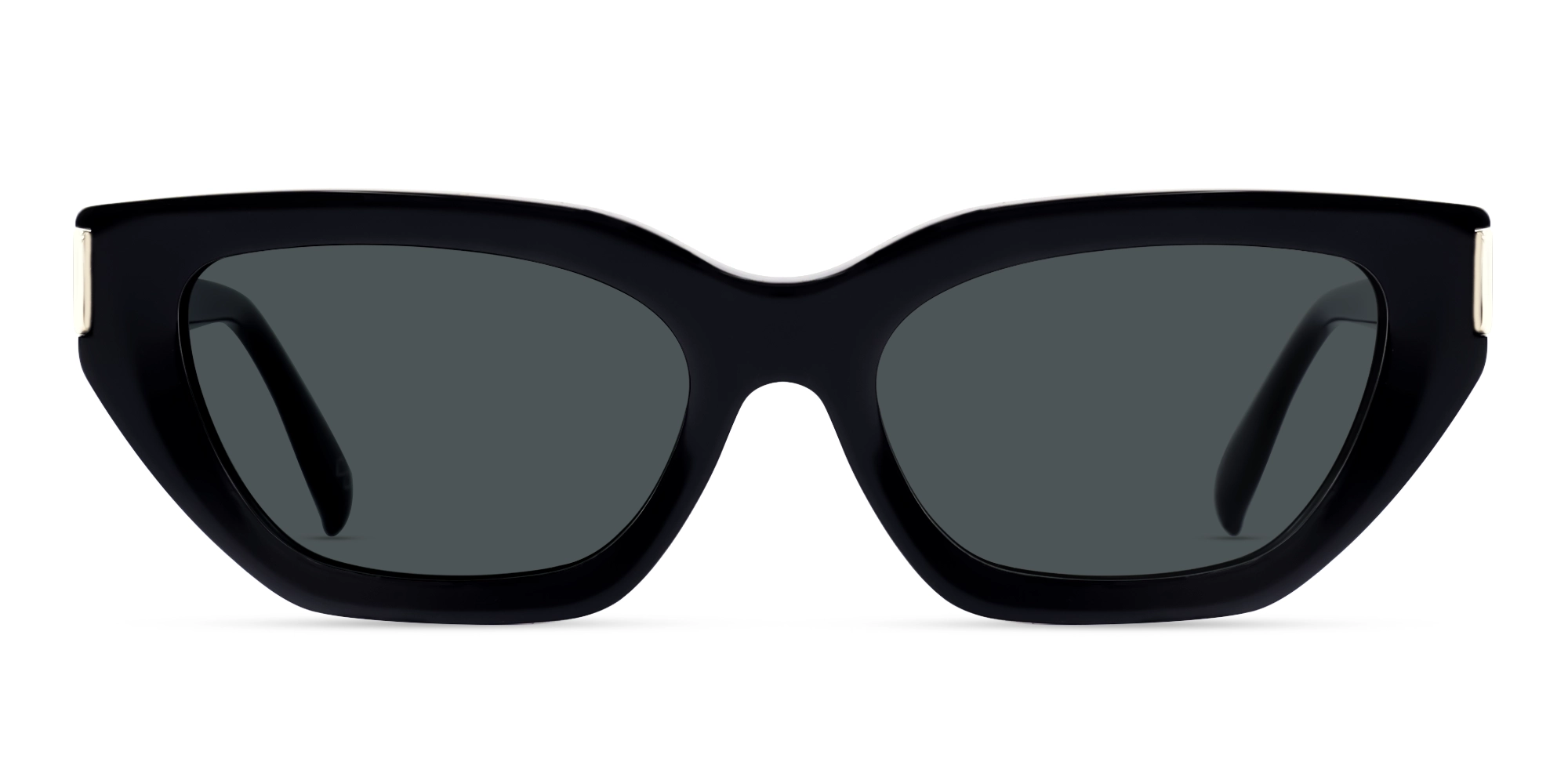 Black Cat-Eye Frame With Dark Grey Tint Sunglasses-1