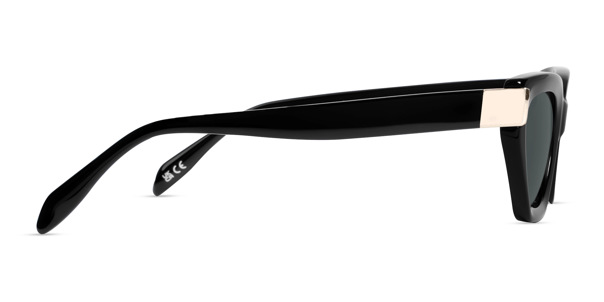 Black Cat-Eye Frame With Dark Grey Tint Sunglasses-4