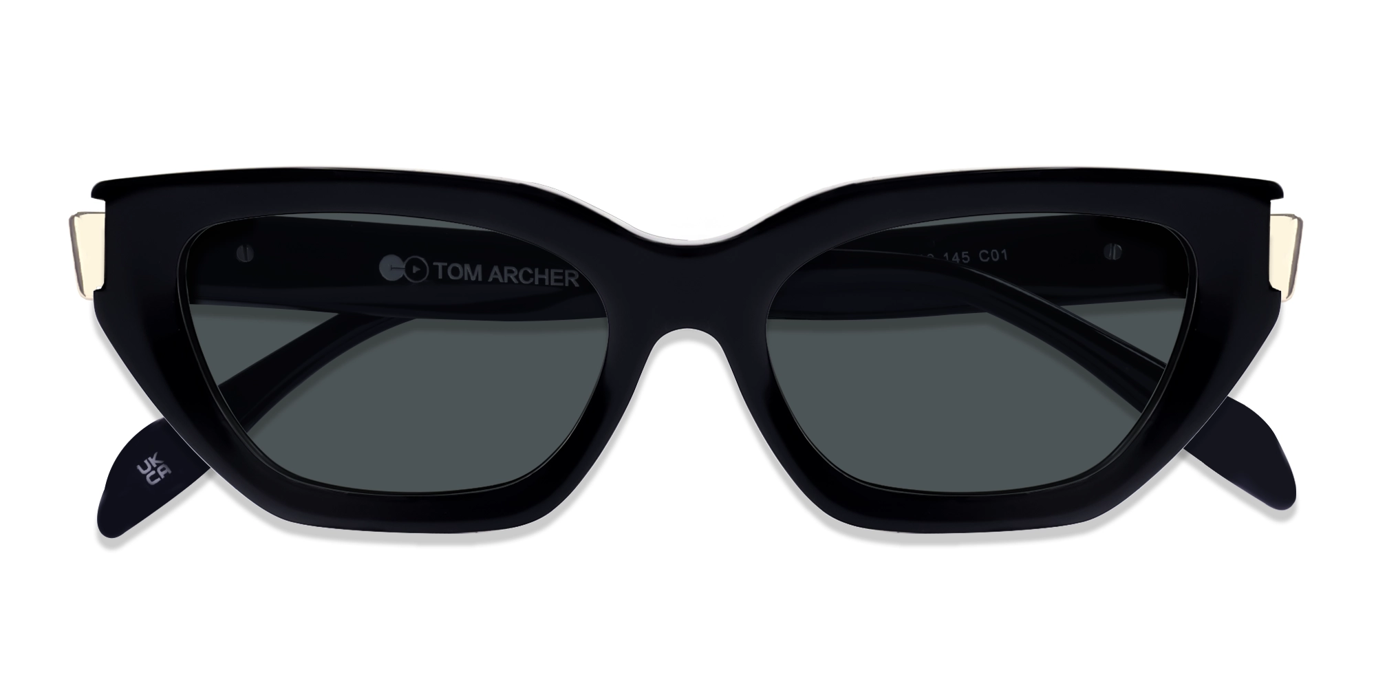 Black Cat-Eye Frame With Dark Grey Tint Sunglasses-6