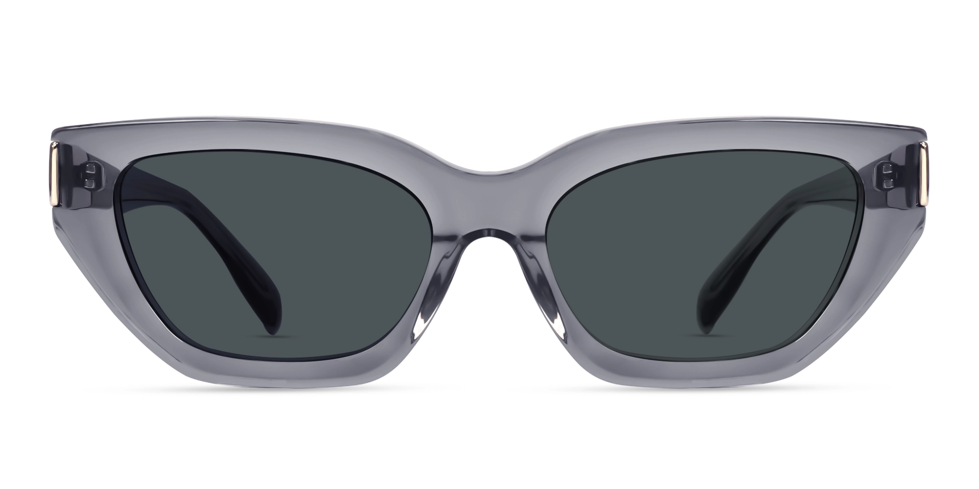Crystal Grey Cat-Eye Frame With Grey Tint Sunglasses-1