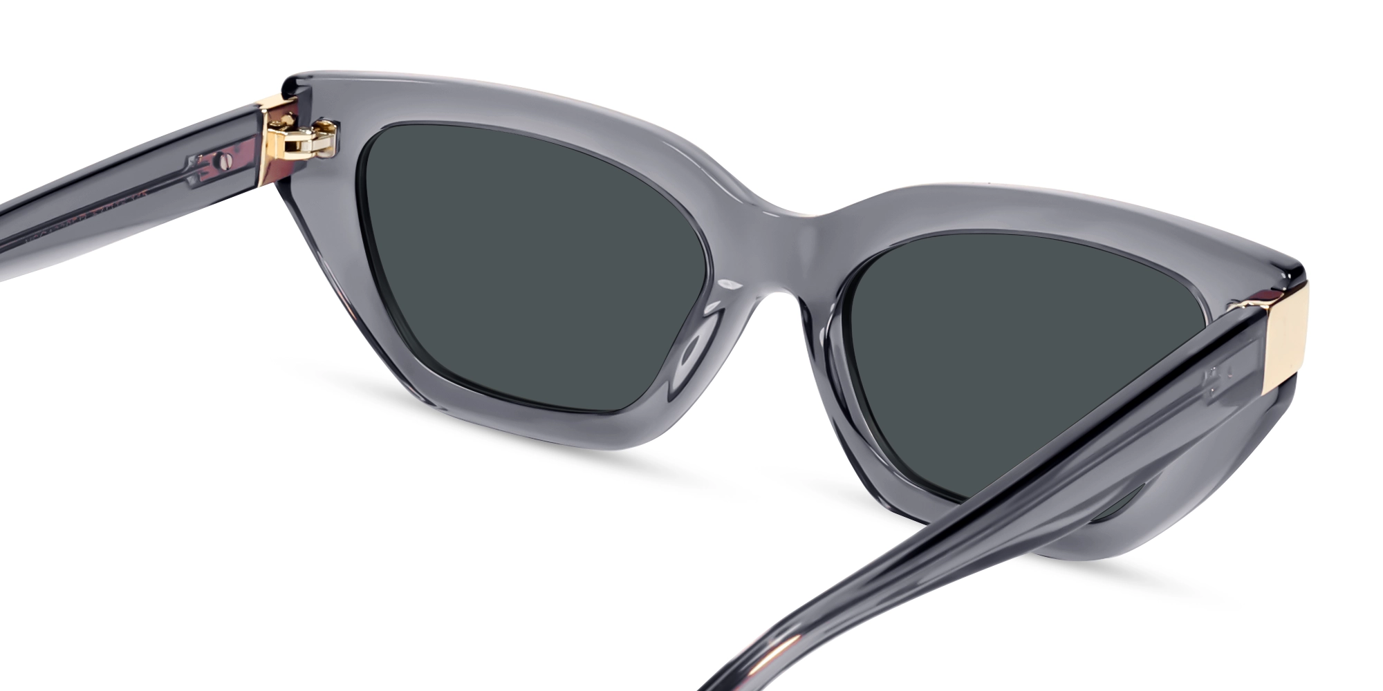 Crystal Grey Cat-Eye Frame With Grey Tint Sunglasses-5