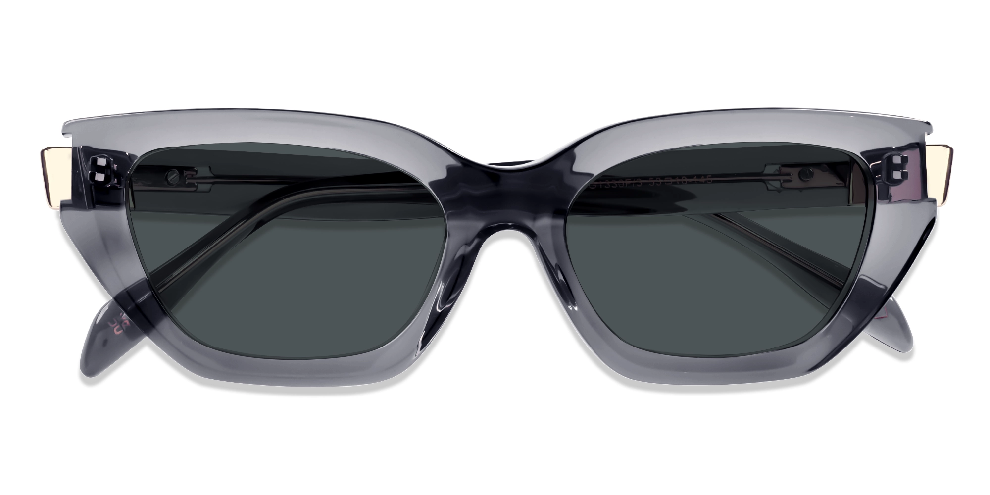 Crystal Grey Cat-Eye Frame With Grey Tint Sunglasses-6