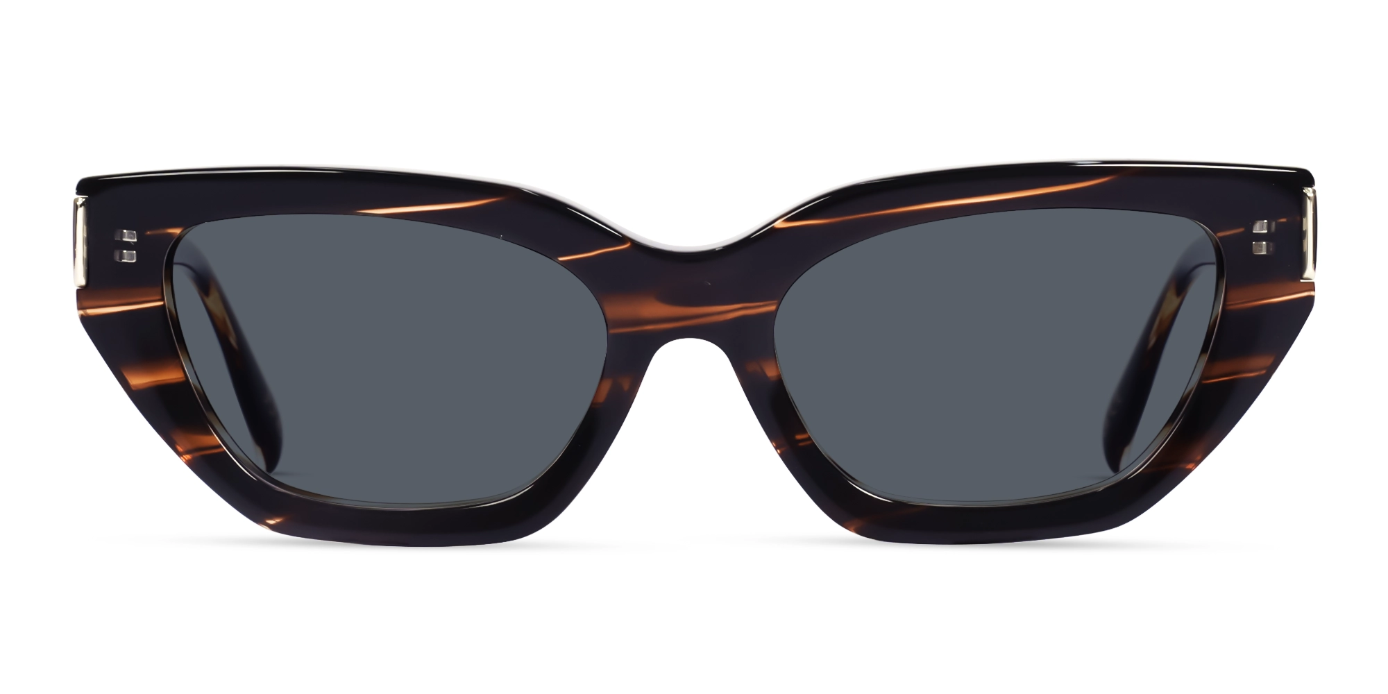 Dark Brown Marble Frame With Grey Tint Sunglasses-1