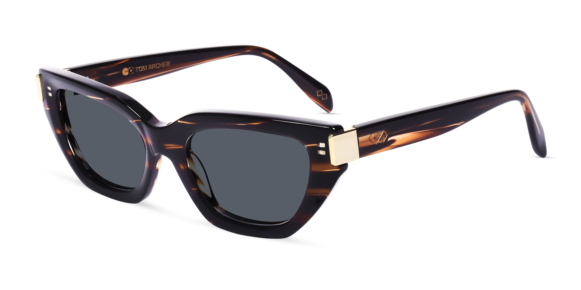 Dark Brown Marble Frame With Grey Tint Sunglasses-3