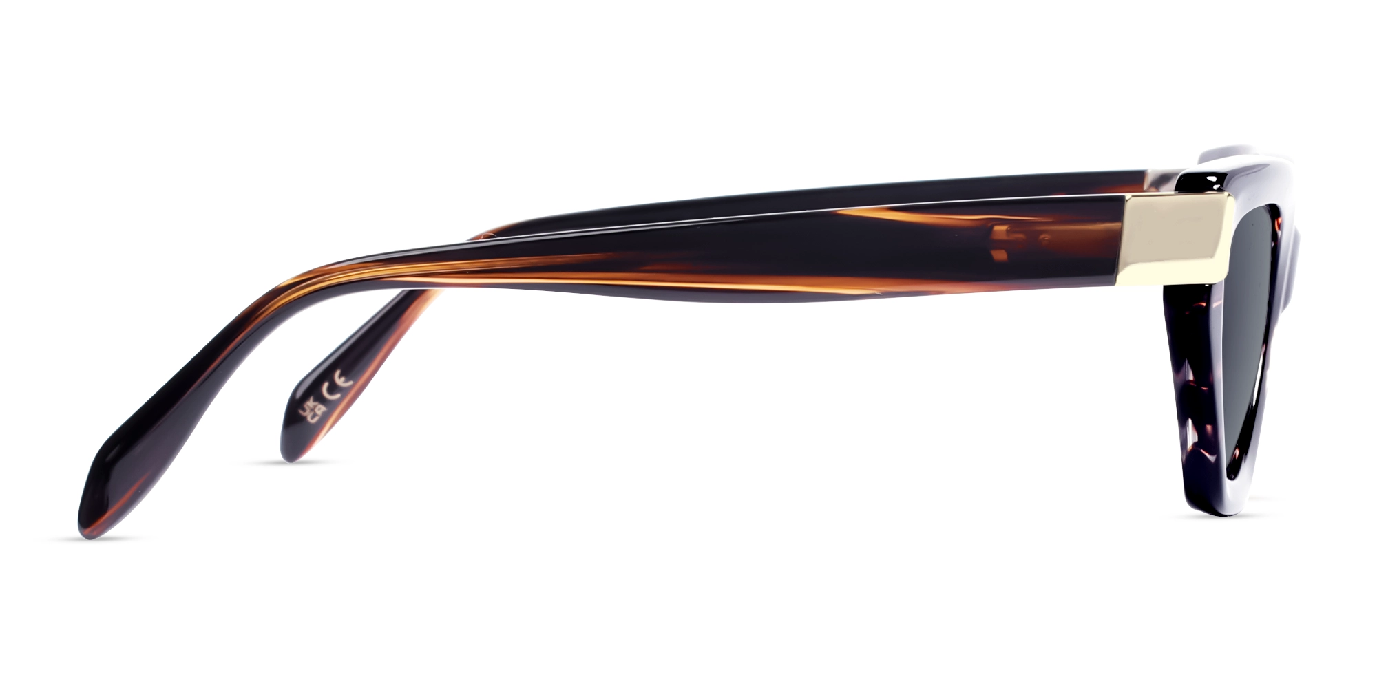 Dark Brown Marble Frame With Grey Tint Sunglasses-4