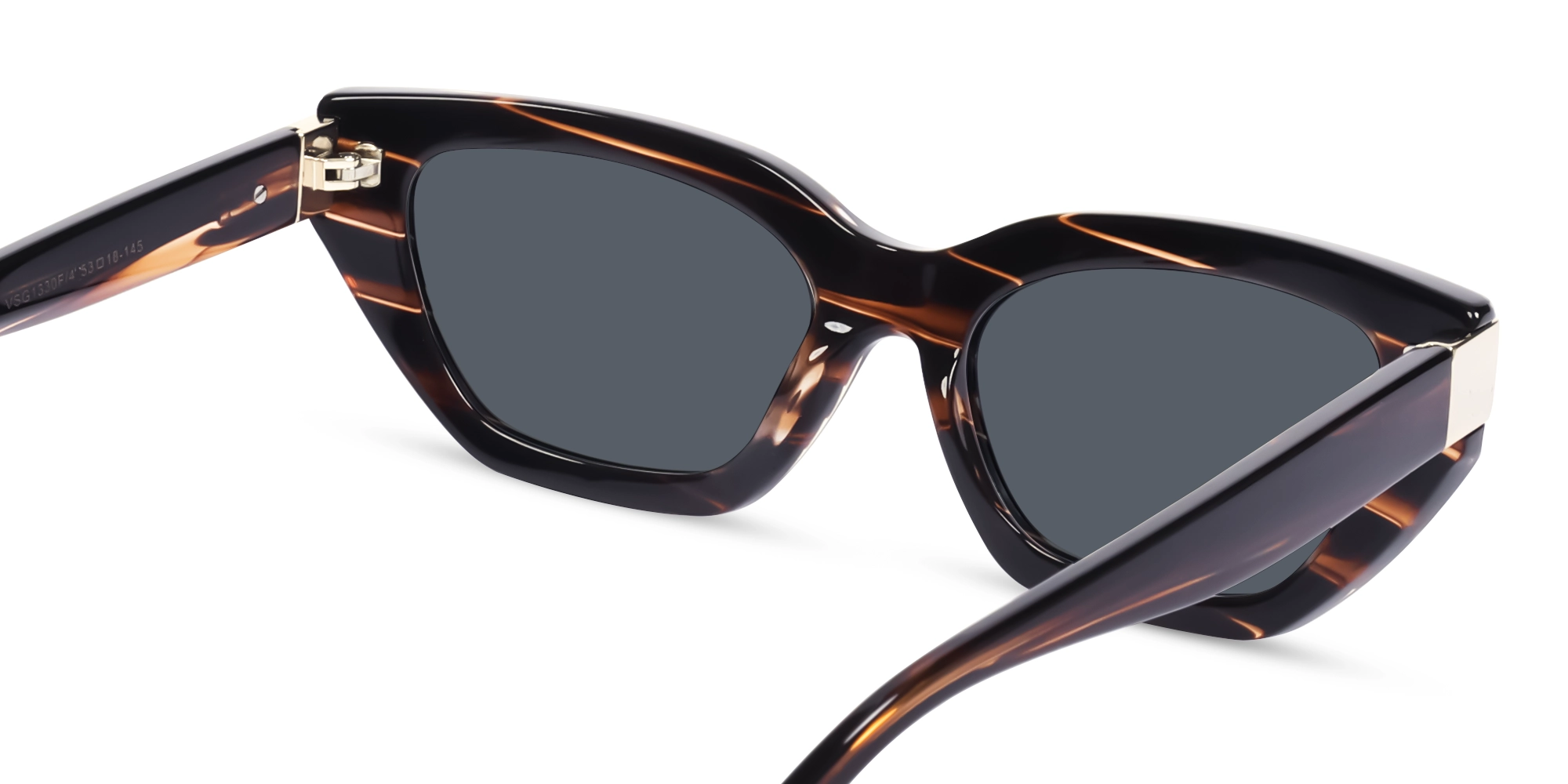 Dark Brown Marble Frame With Grey Tint Sunglasses-5