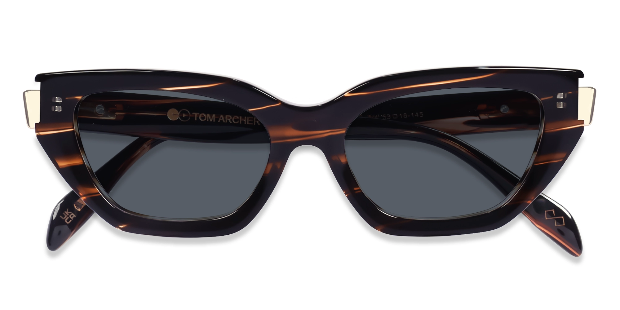 Dark Brown Marble Frame With Grey Tint Sunglasses-6