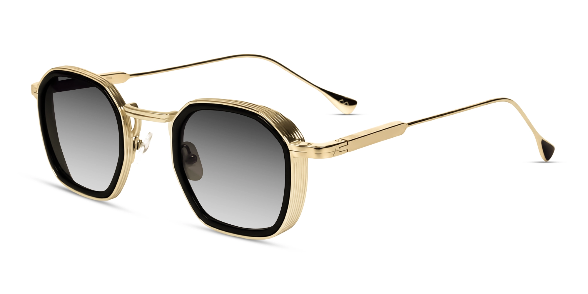 Gold & Grey Frame With Grey Tint Geometric Sunglasses-3 Gold & Grey Frame With Grey Tint Geometric Sunglasses-3