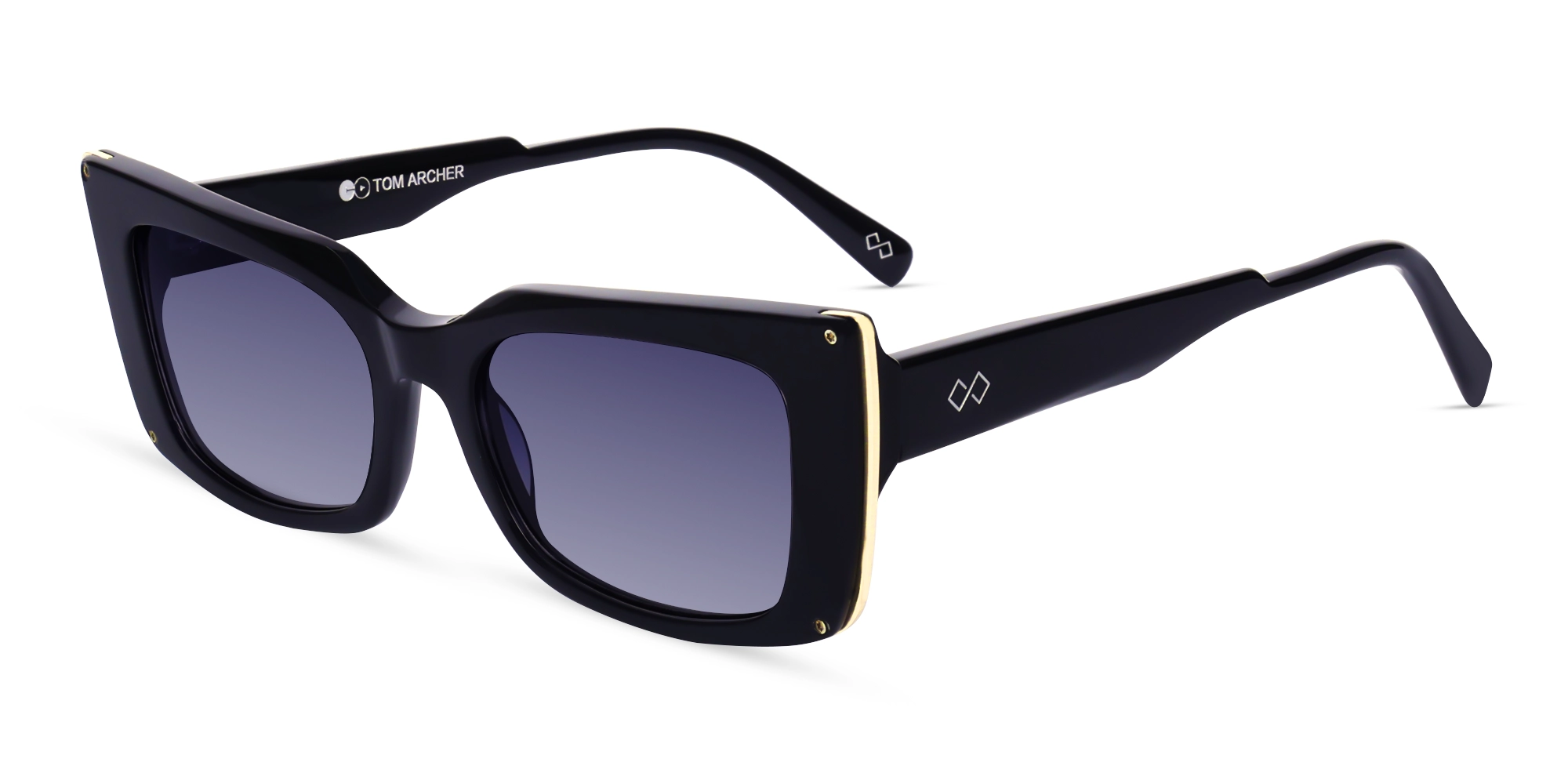 Large Black Cat Eye Frame With Grey Tint Sunglasses-3 Large Black Cat Eye Frame With Grey Tint Sunglasses-3