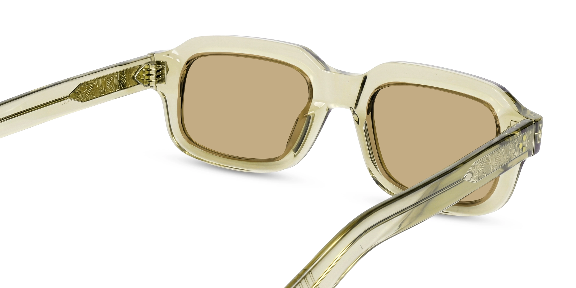 Green Full-Rim Rectangular Sunglasses With Brown Lenses-5