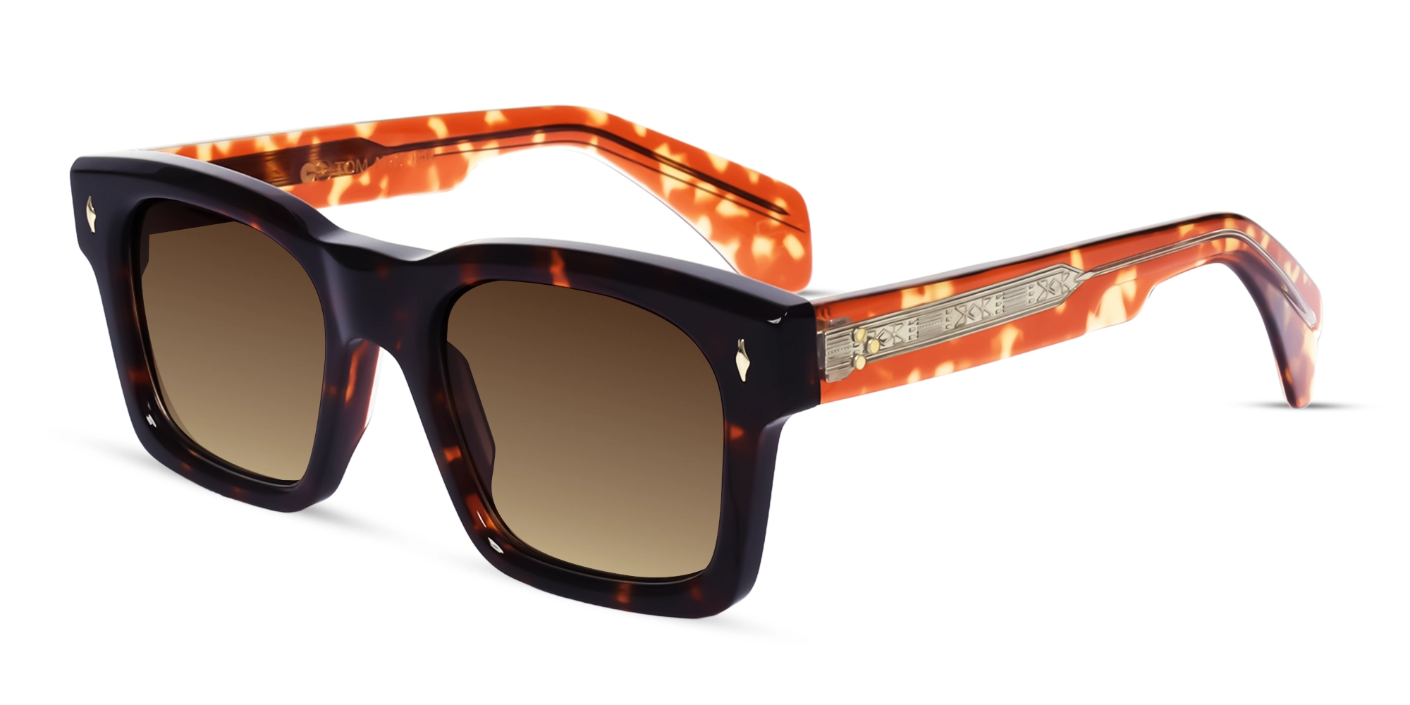 Vintage Tortoise Acetate Frame With Brown Sunglasses-3 Vintage Tortoise Acetate Frame With Brown Sunglasses-3