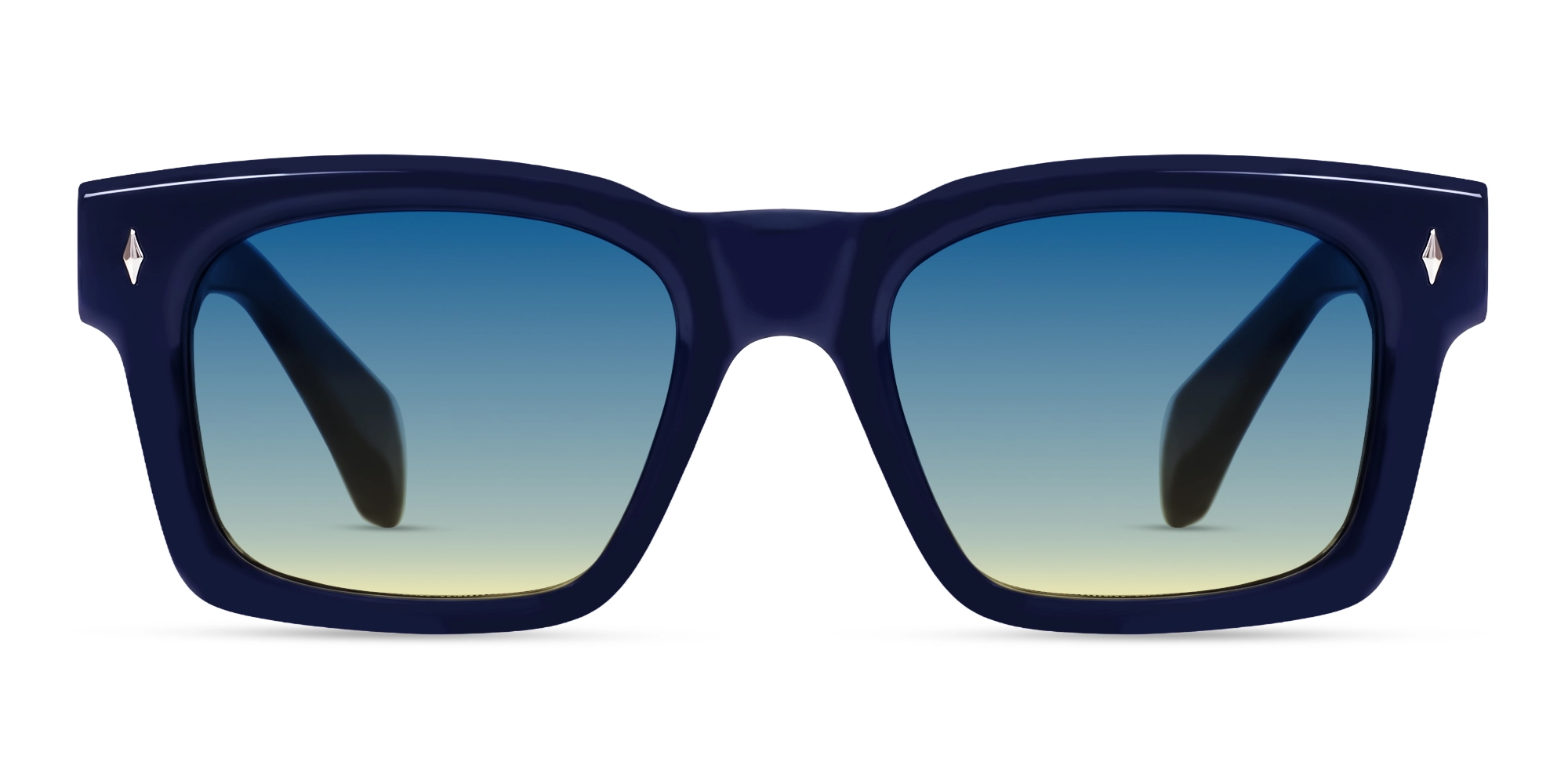 Blue Full-Rim Square Sunglasses With Yellow Tint-1 Blue Full-Rim Square Sunglasses With Yellow Tint-1