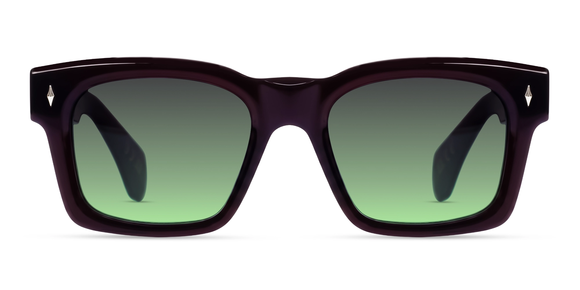 Maroon Vintage Sunglasses With Light Green Lenses-1