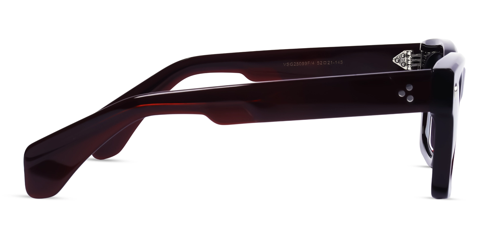 Maroon Vintage Sunglasses With Light Green Lenses-4