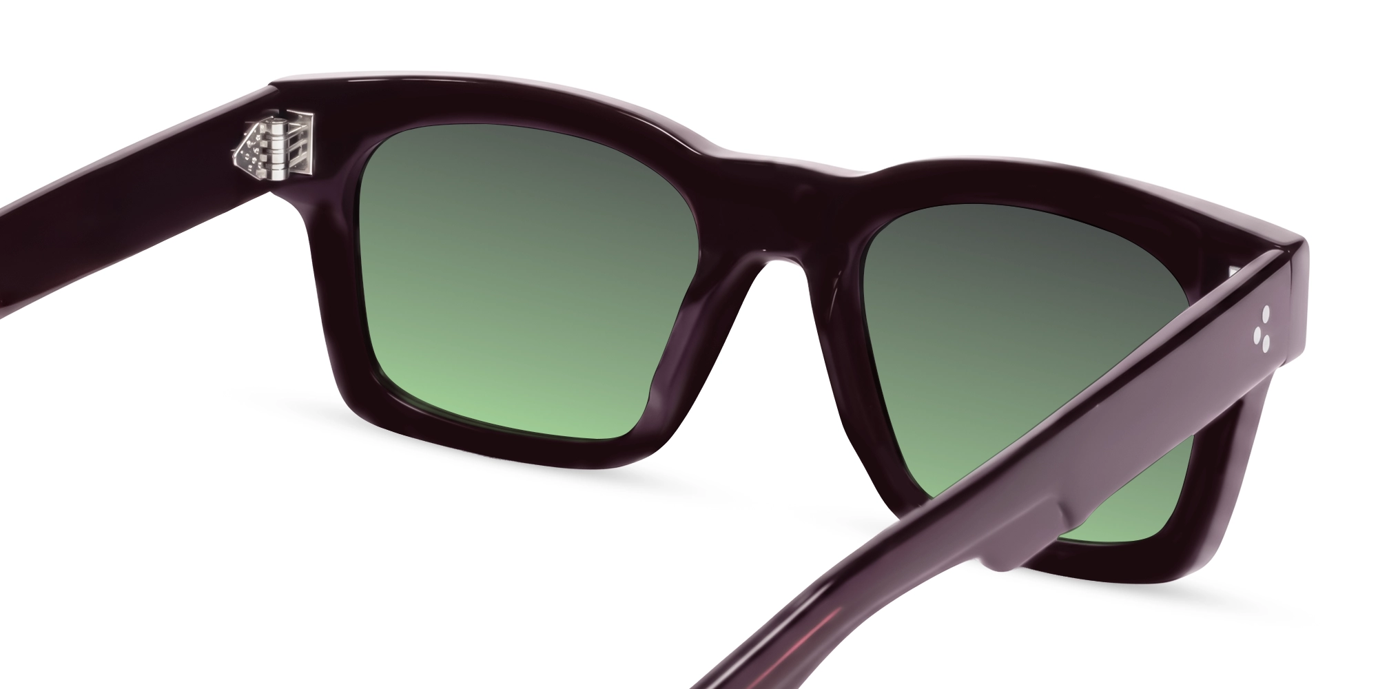 Maroon Vintage Sunglasses With Light Green Lenses-5