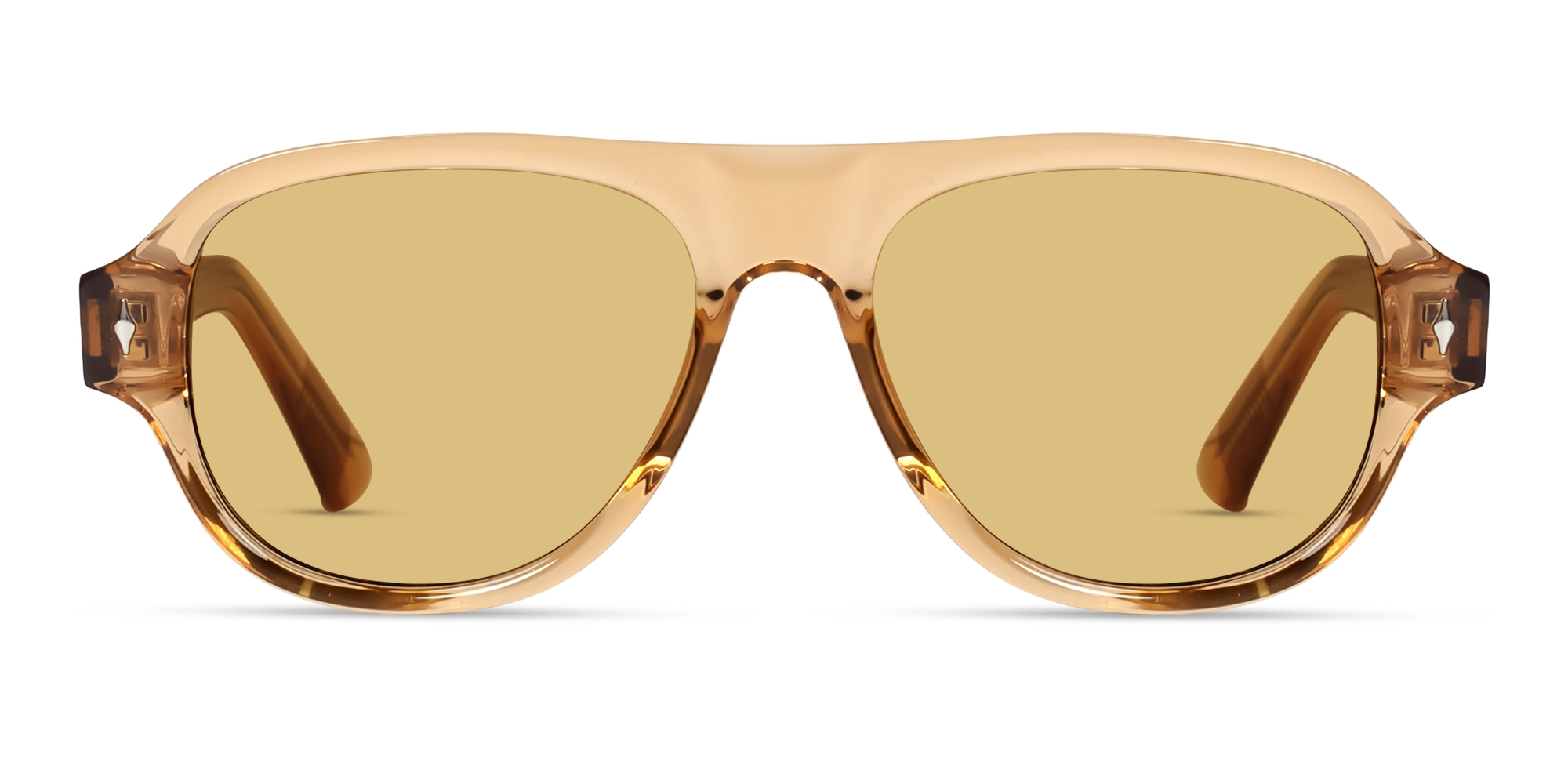 Orange Vintage Flat-Top Sunglasses With Orange Lenses-1