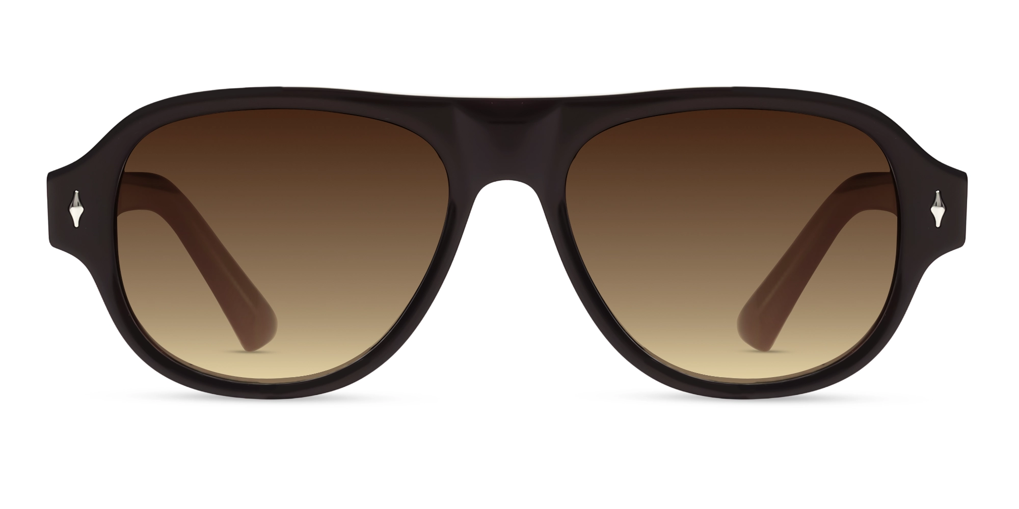 Brown Retro Acetate Sunglasses With Brown Lenses-1 Brown Retro Acetate Sunglasses With Brown Lenses-1