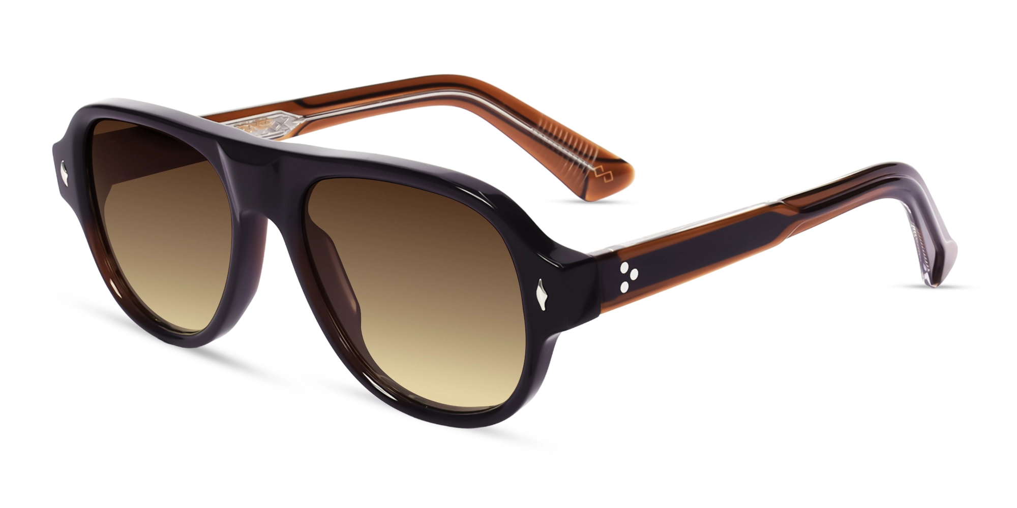 Brown Retro Acetate Sunglasses With Brown Lenses-3 Brown Retro Acetate Sunglasses With Brown Lenses-3
