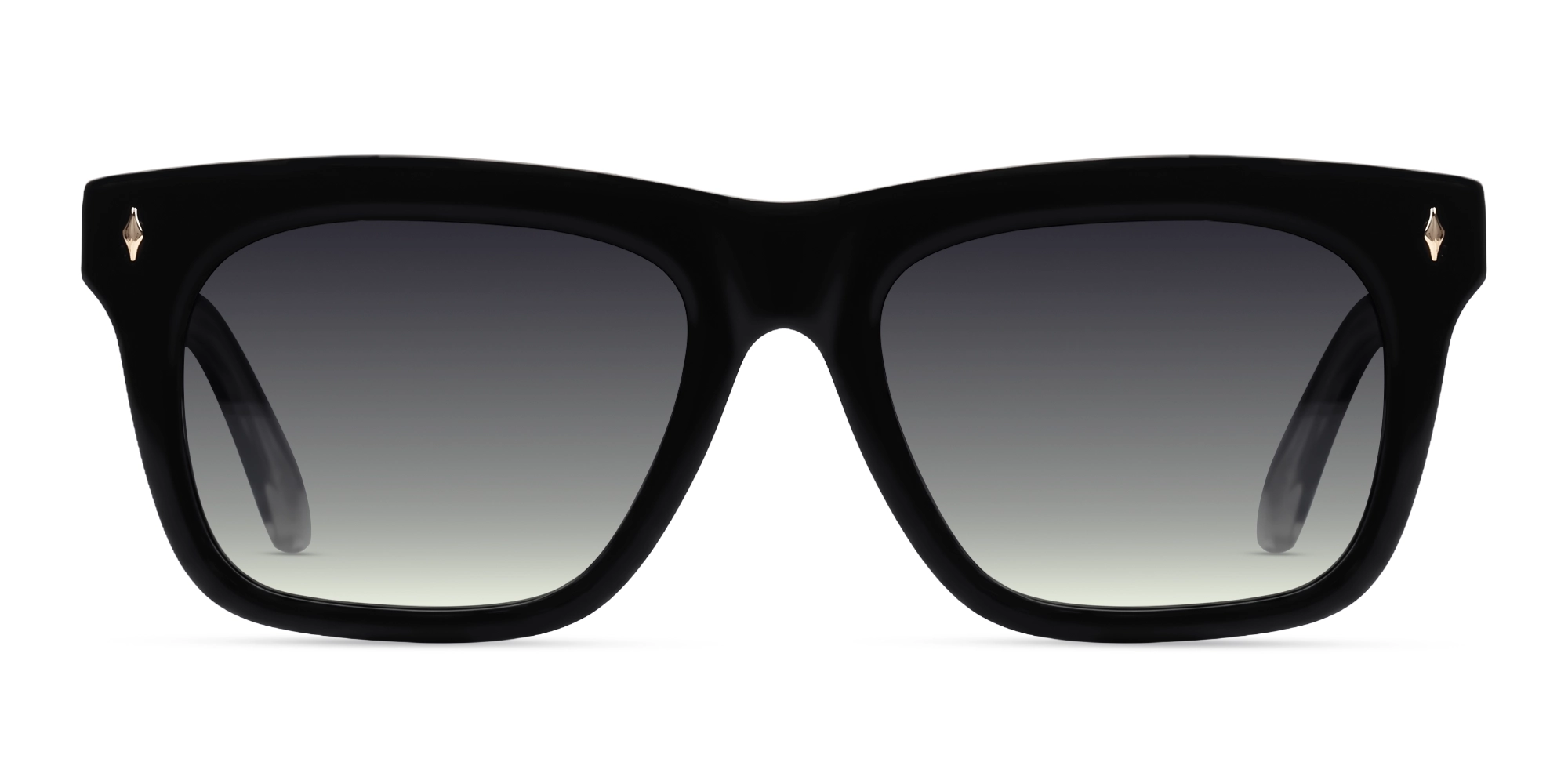Black Thick Square Frame With Grey Tint Sunglasses-1