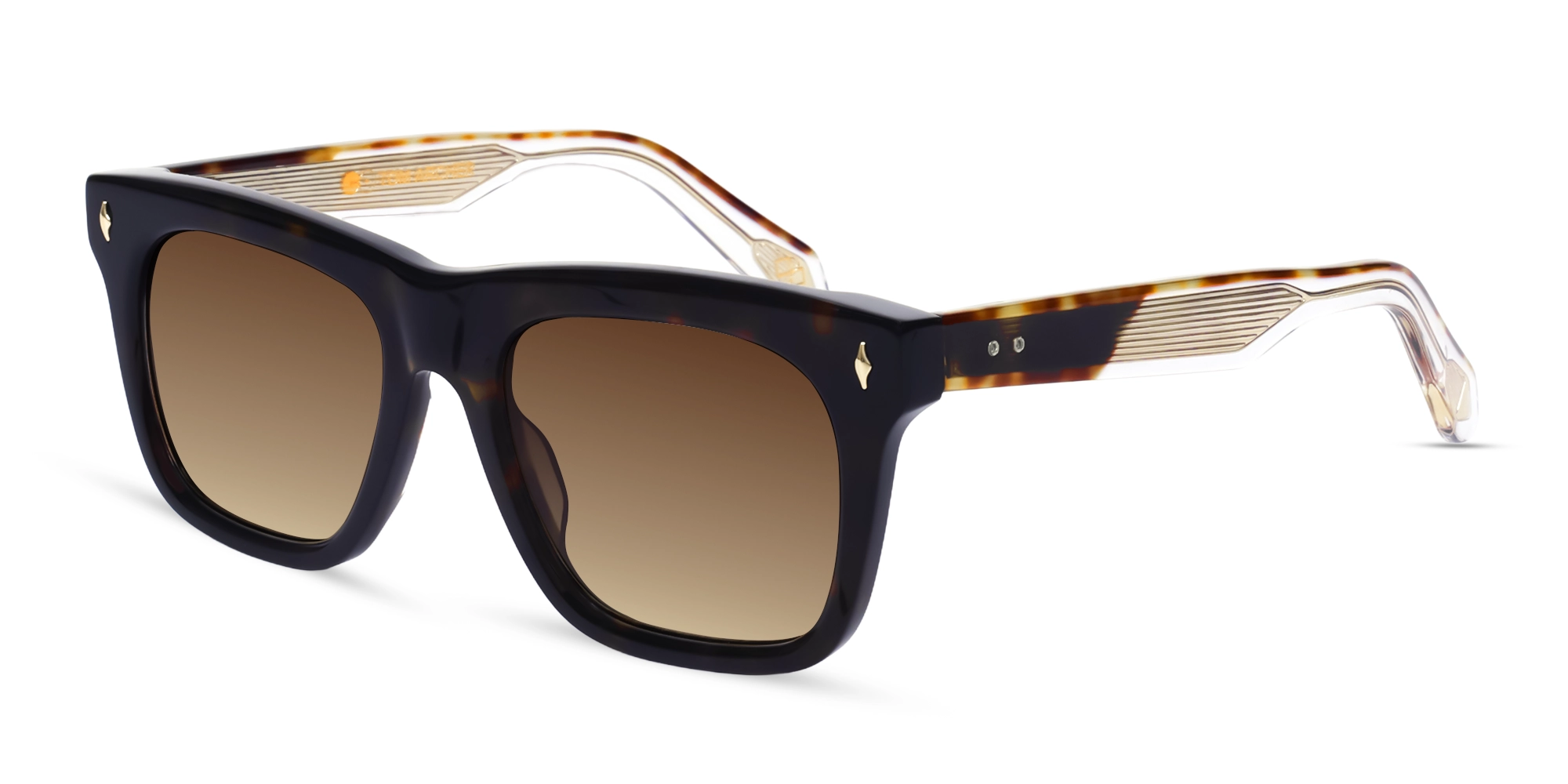Tortoise Acetate Sunglasses With Brown Gradient Lenses-3