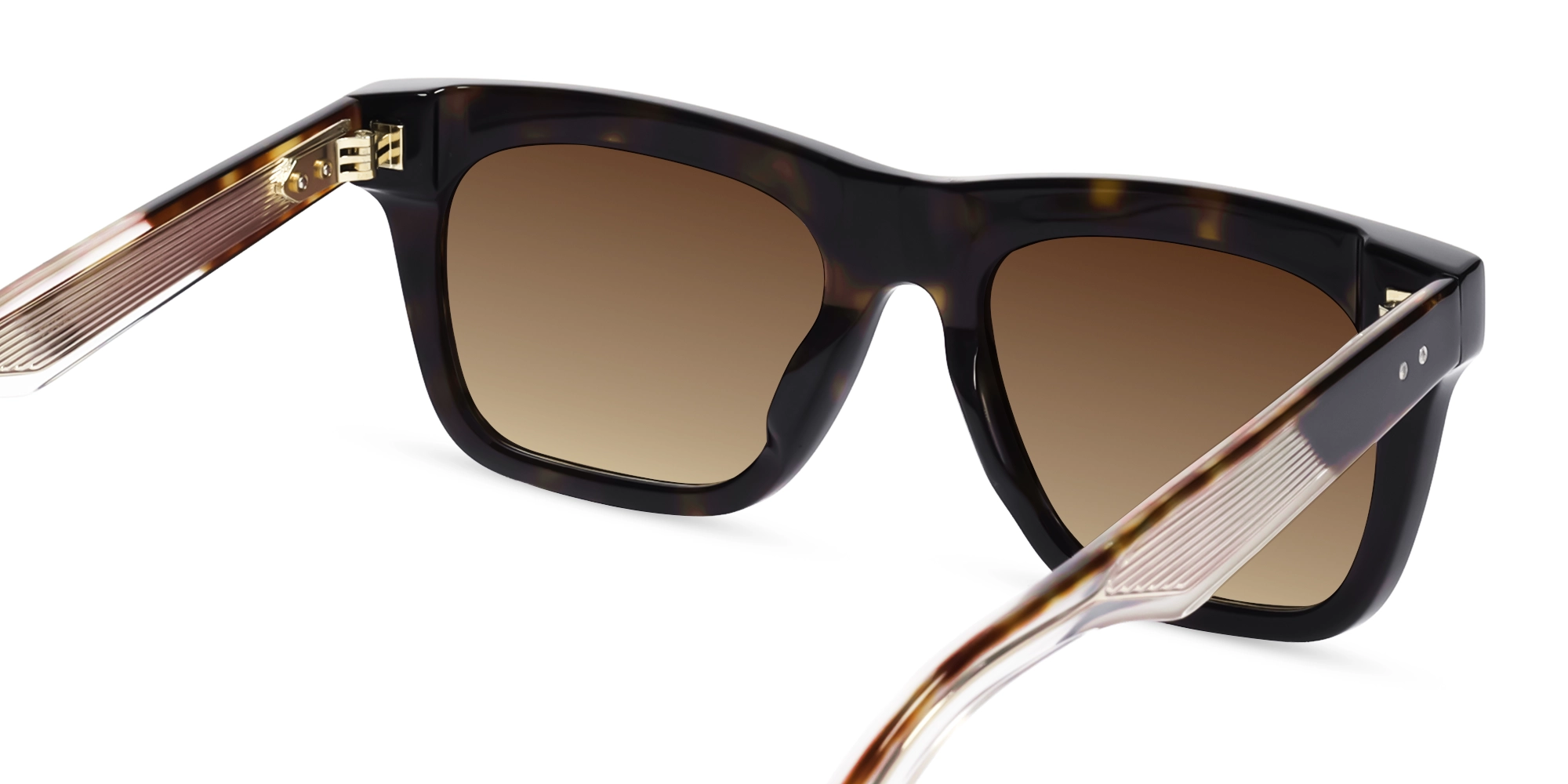 Tortoise Acetate Sunglasses With Brown Gradient Lenses-5